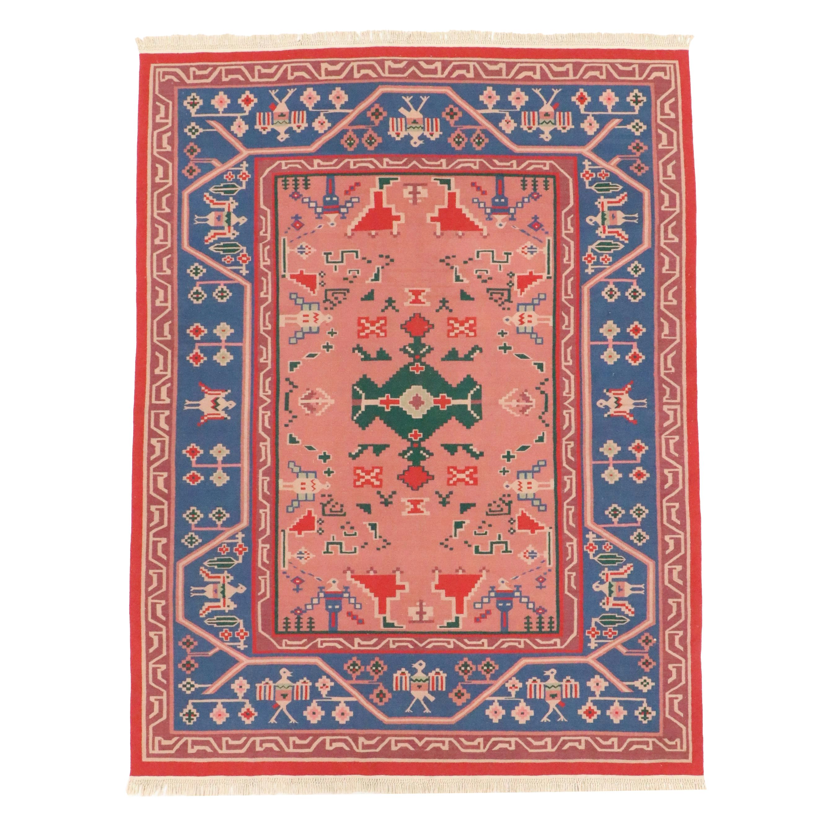 8'7 x 11'7 Handwoven Indian Dhurrie Area Rug