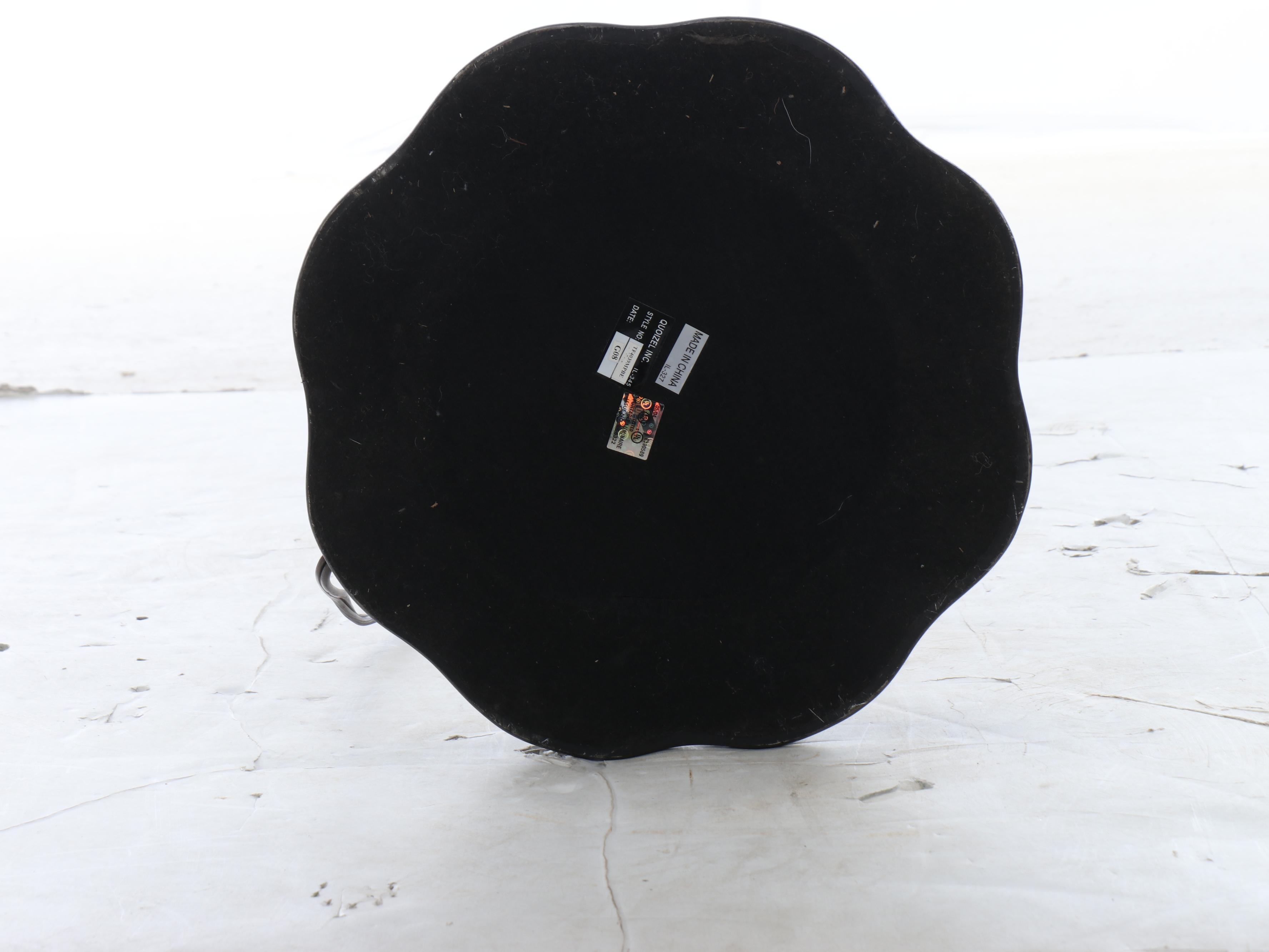 Quoizel Inc Satin Black Torchiere Floor Lamp with Alabaster Glass Shade