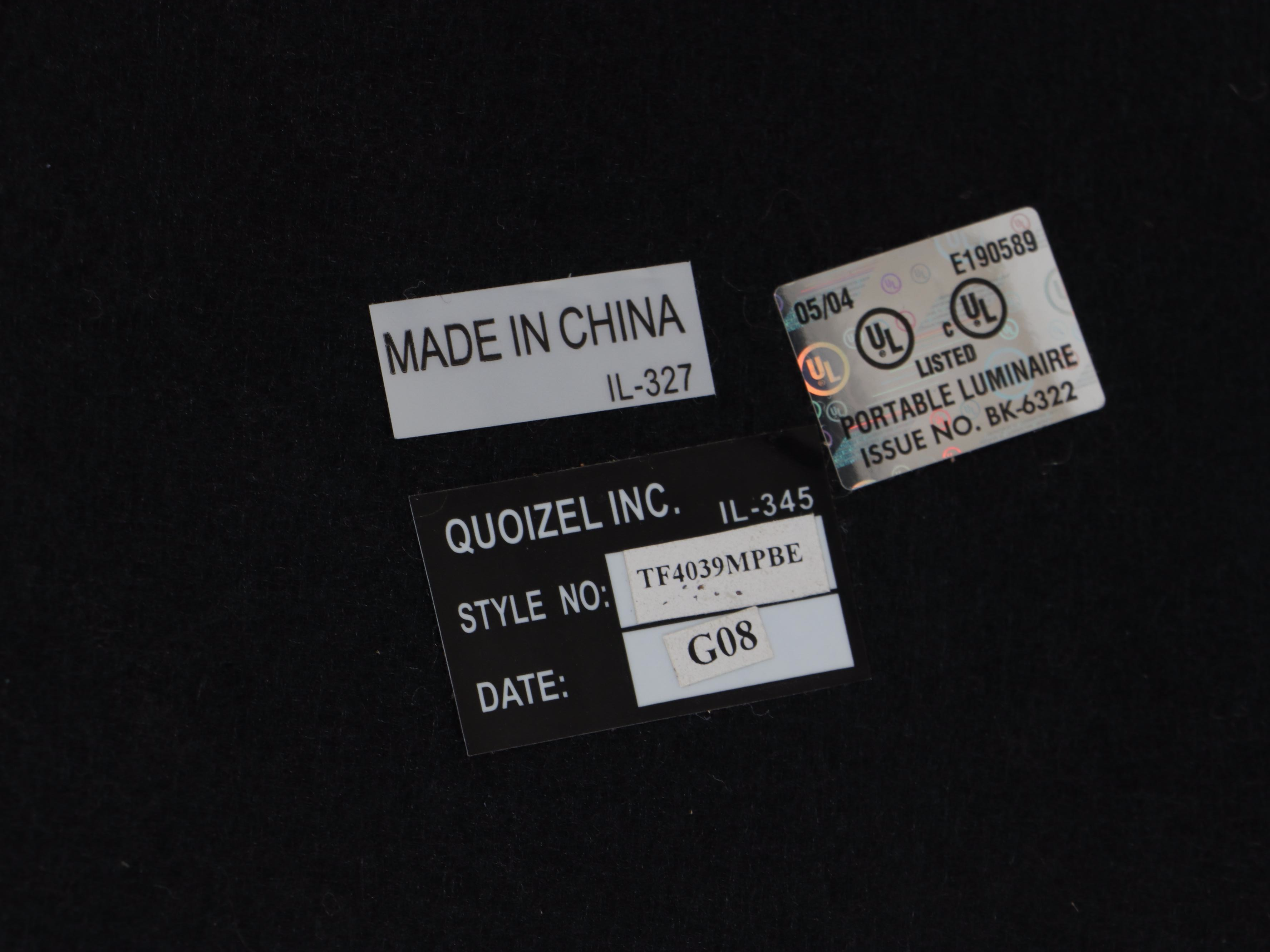 Quoizel Inc Satin Black Torchiere Floor Lamp with Alabaster Glass Shade