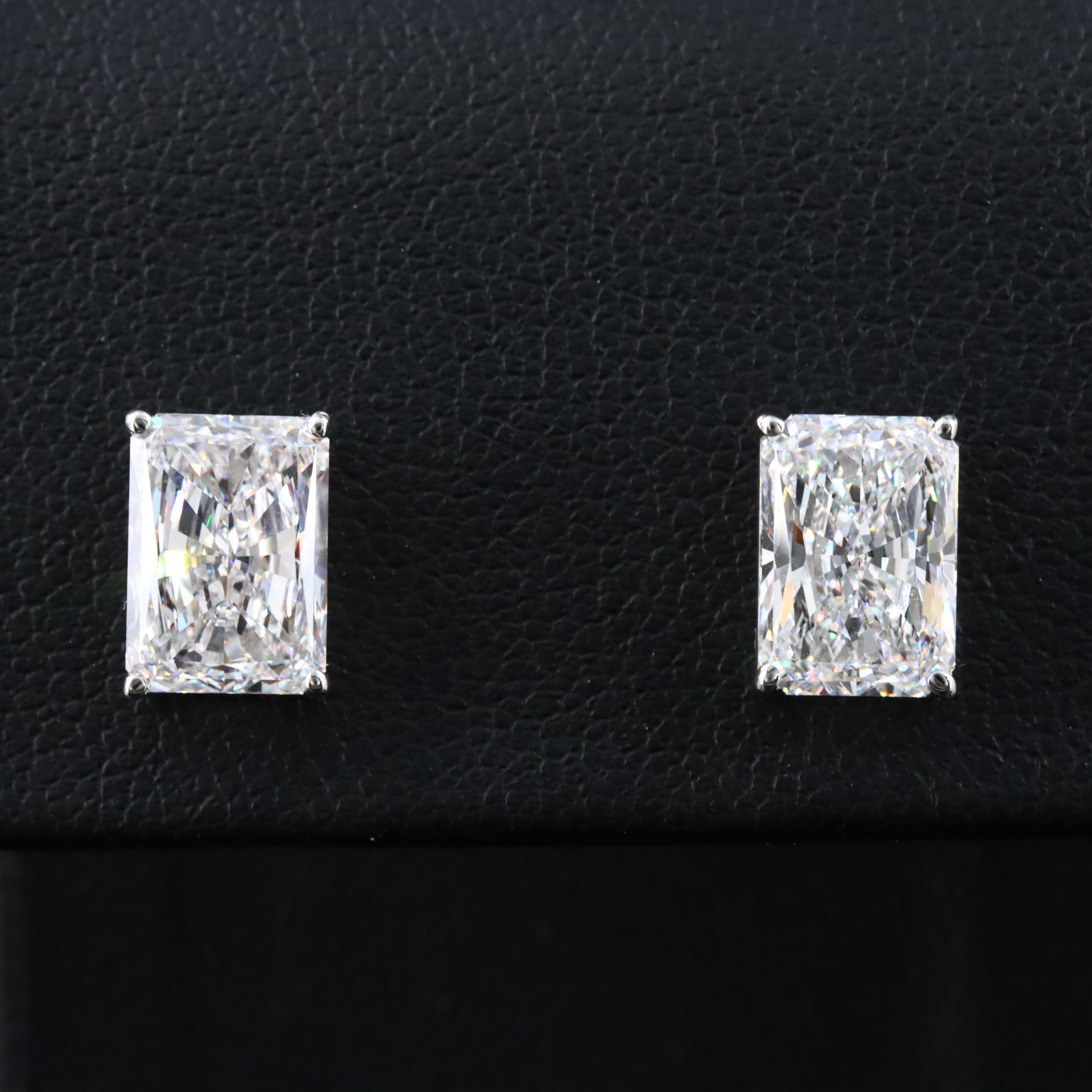 Platinum 4.07 CTW Lab Grown Diamond Stud Earrings with IGI Reports