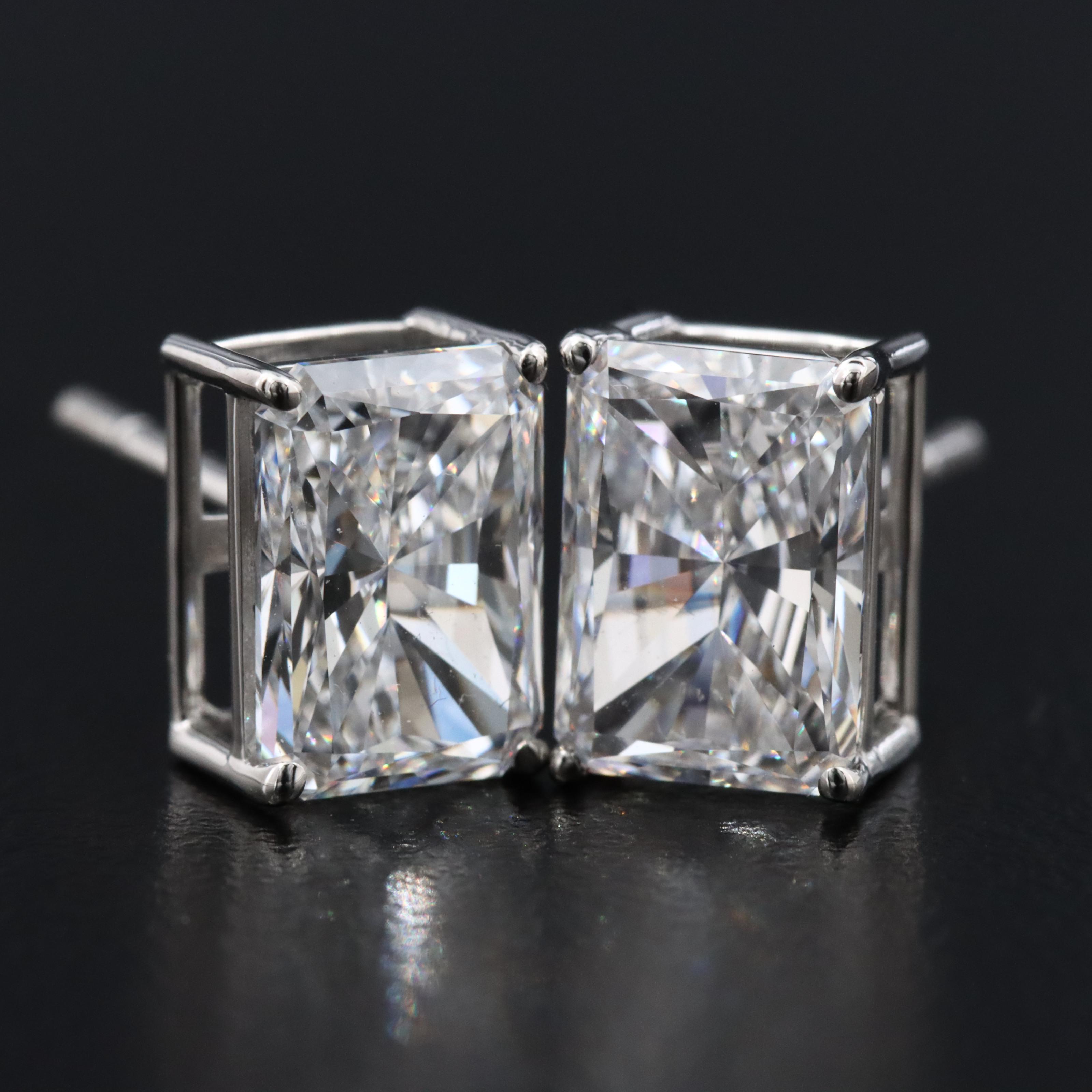 Platinum 4.07 CTW Lab Grown Diamond Stud Earrings with IGI Reports