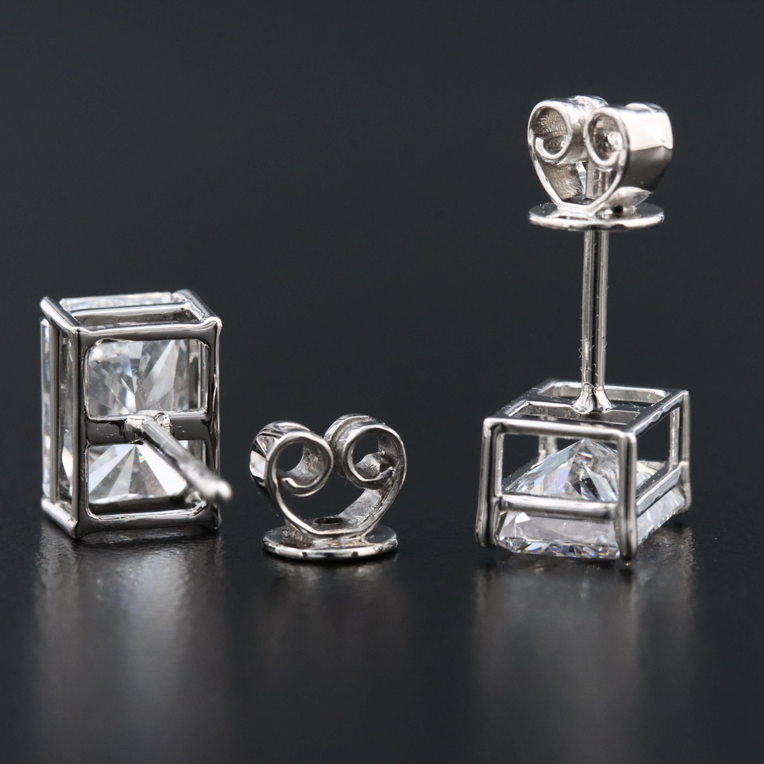 Platinum 4.07 CTW Lab Grown Diamond Stud Earrings with IGI Reports