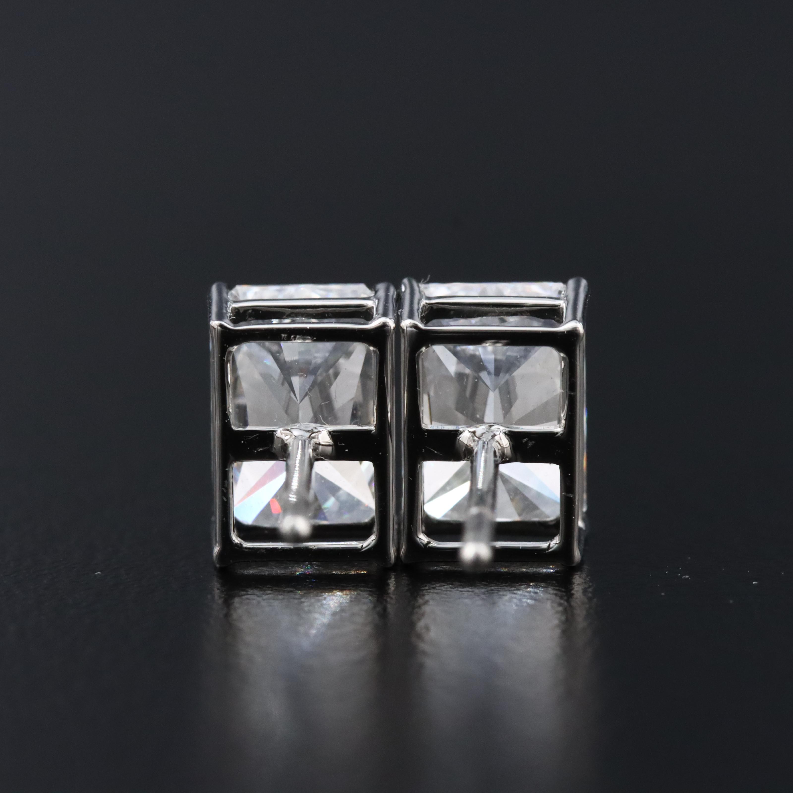 Platinum 4.07 CTW Lab Grown Diamond Stud Earrings with IGI Reports