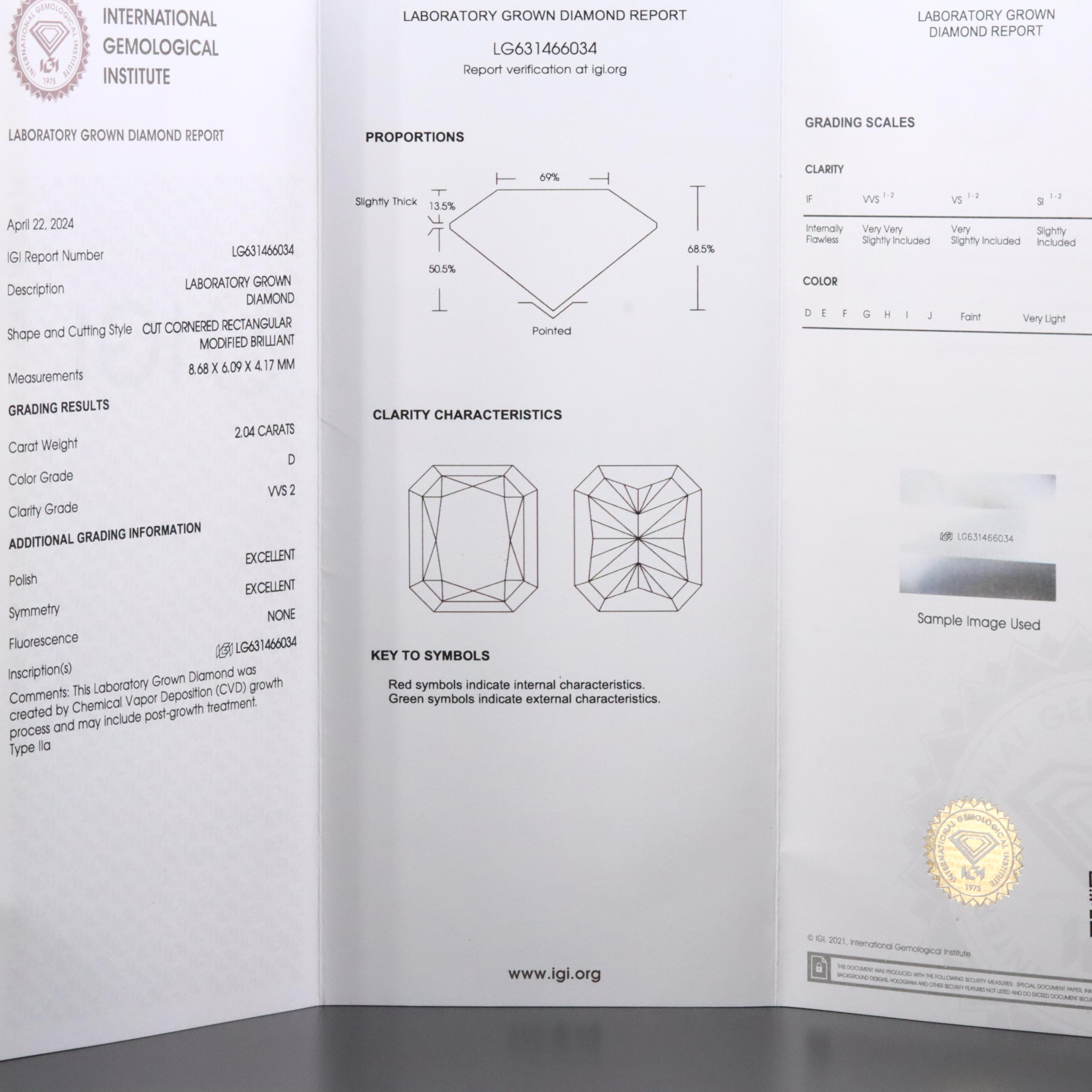 Platinum 4.07 CTW Lab Grown Diamond Stud Earrings with IGI Reports