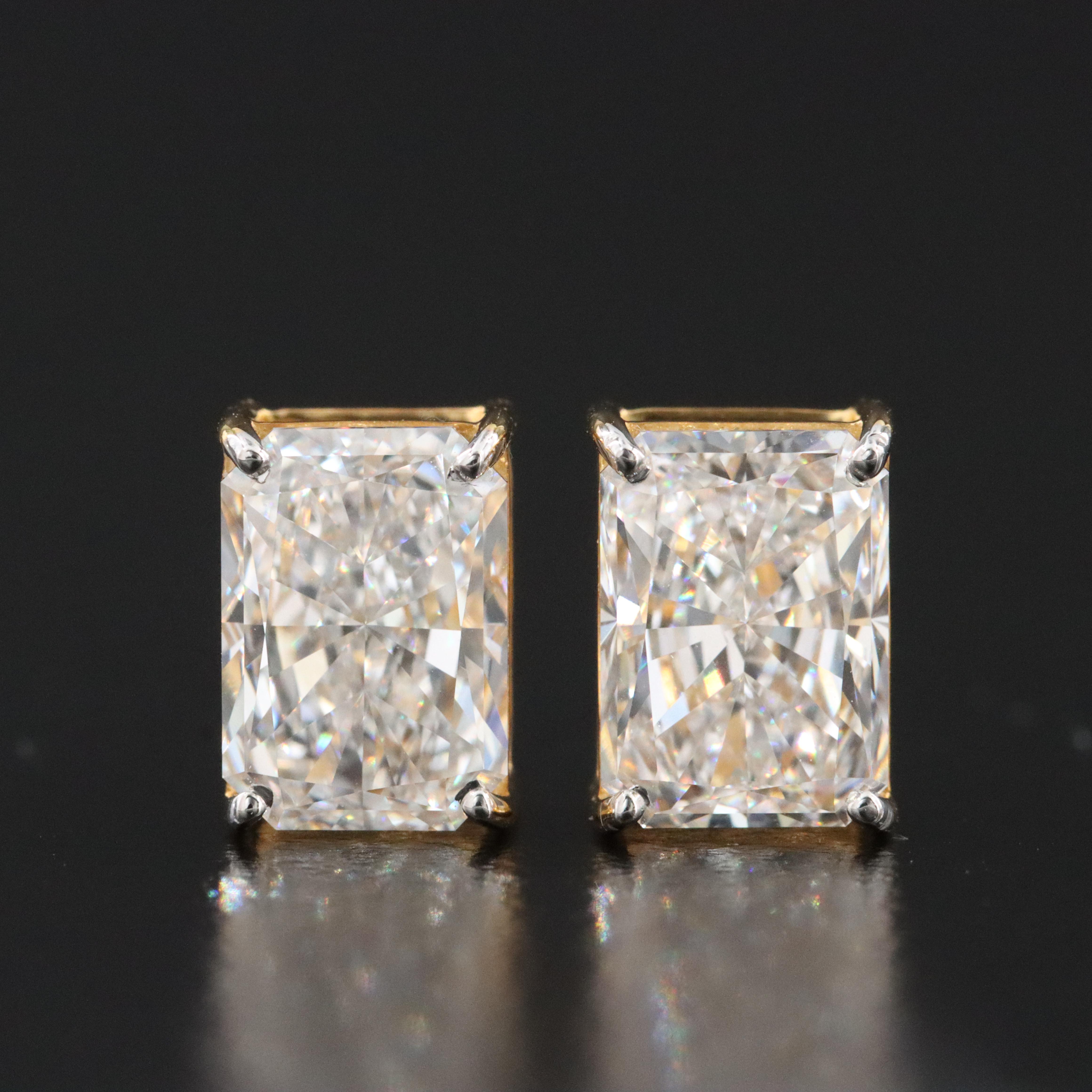 14K 4.08 CTW Lab Grown Diamond Stud Earrings with IGI Reports