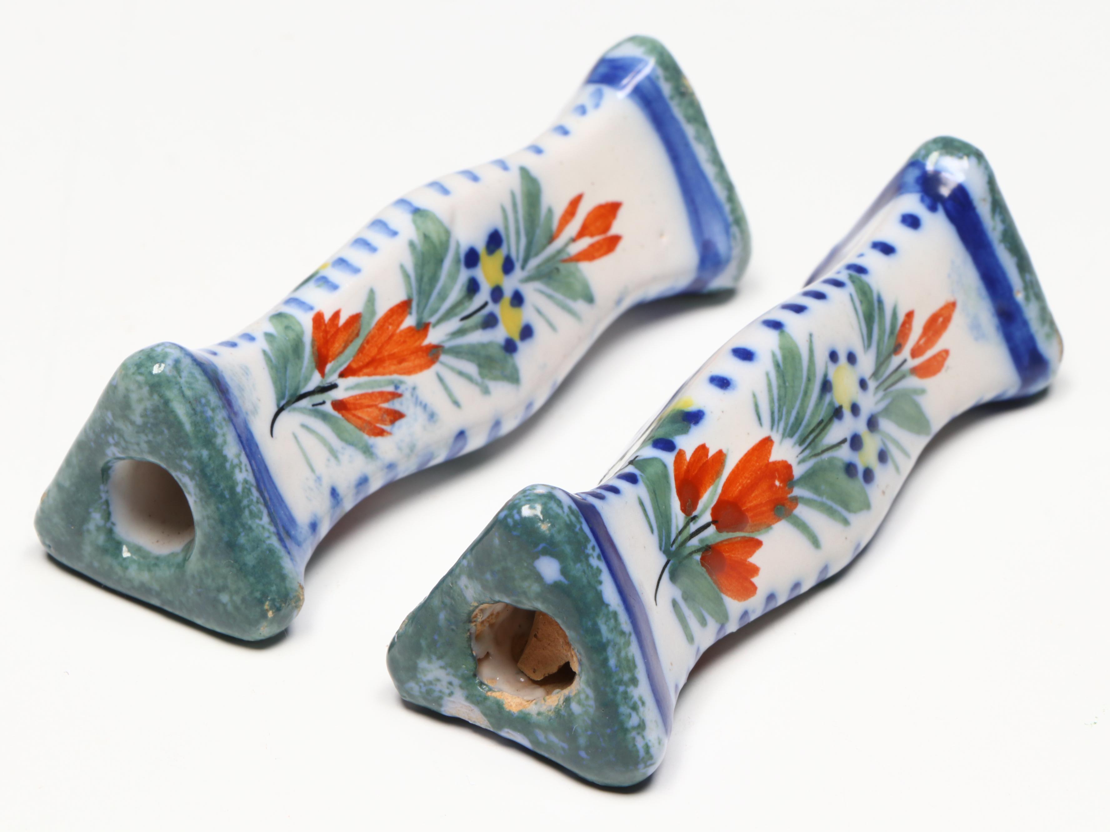 Henriot Quimper Breton Folk Art Ceramic Vases, Knife Rests and Pitcher