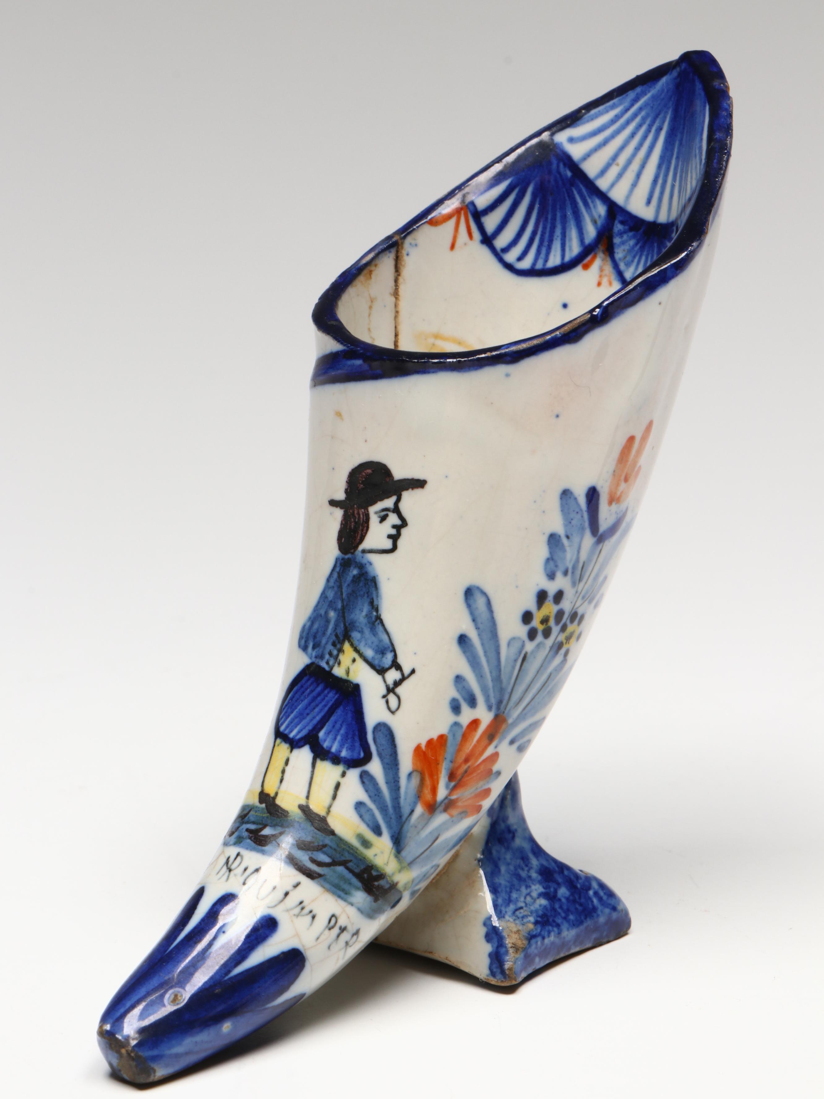 Henriot Quimper Breton Folk Art Ceramic Vases, Knife Rests and Pitcher