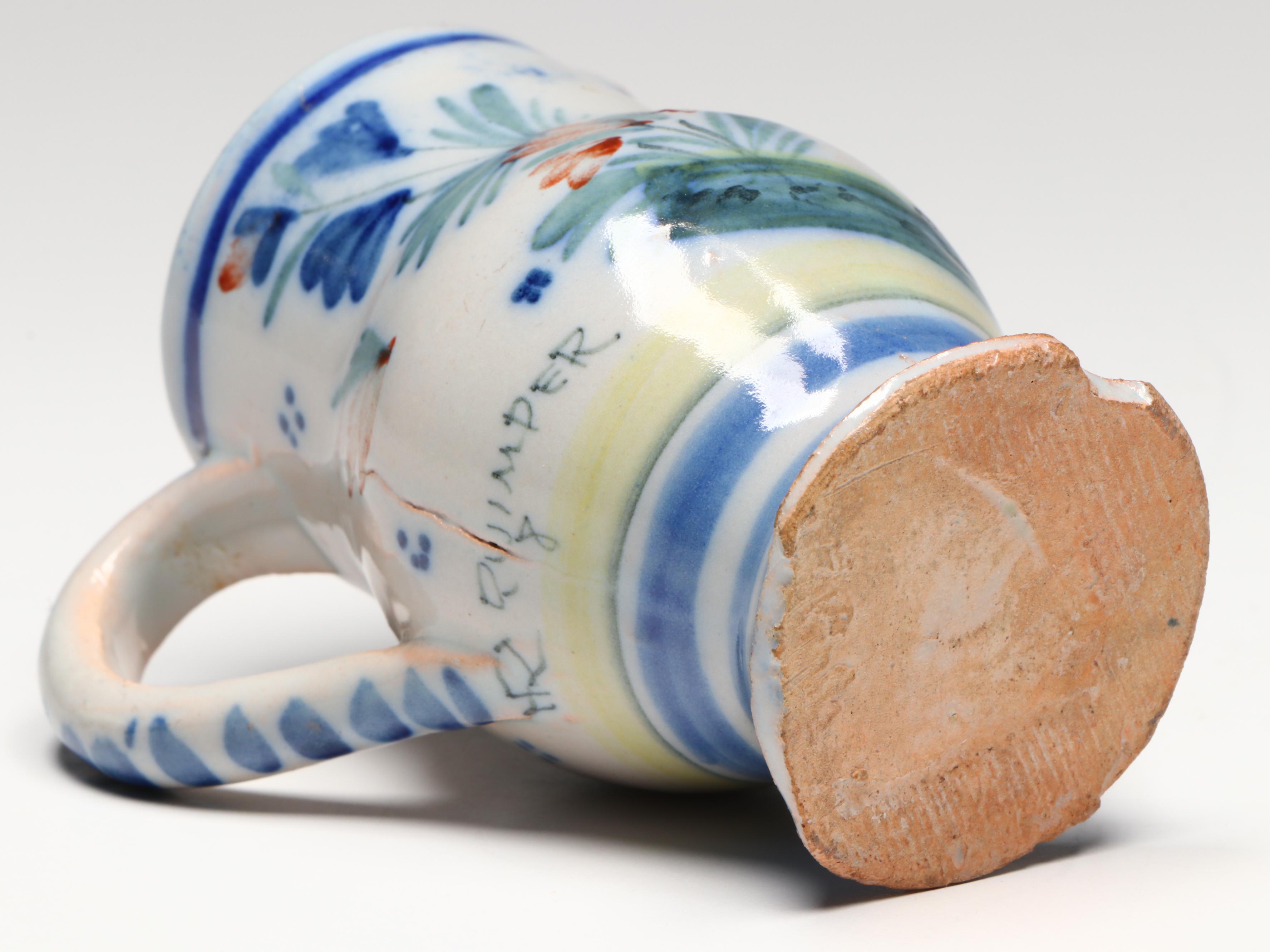 Henriot Quimper Breton Folk Art Ceramic Vases, Knife Rests and Pitcher