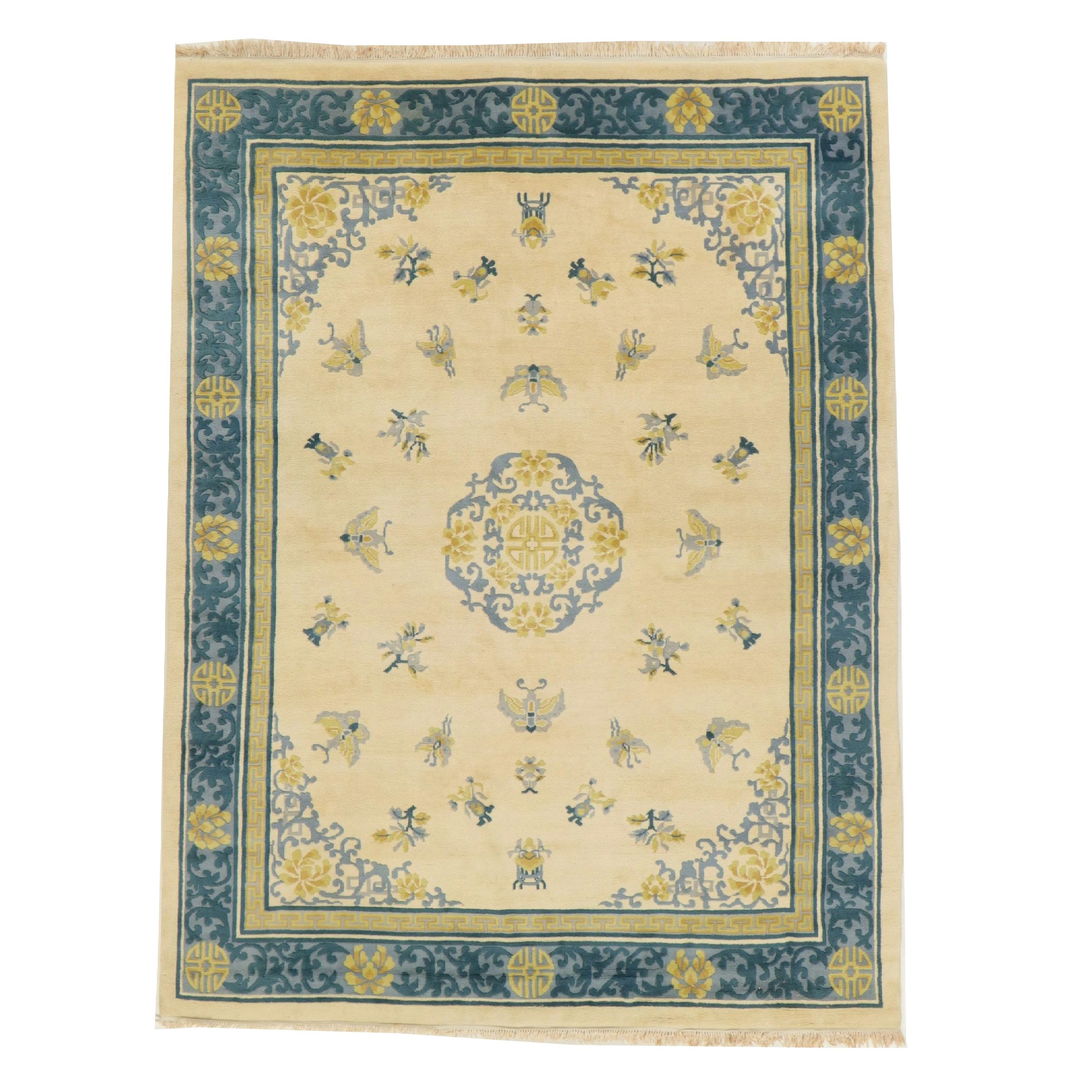 8'10 x 12'2 Hand-Knotted Chinese Peking Room Sized Rug