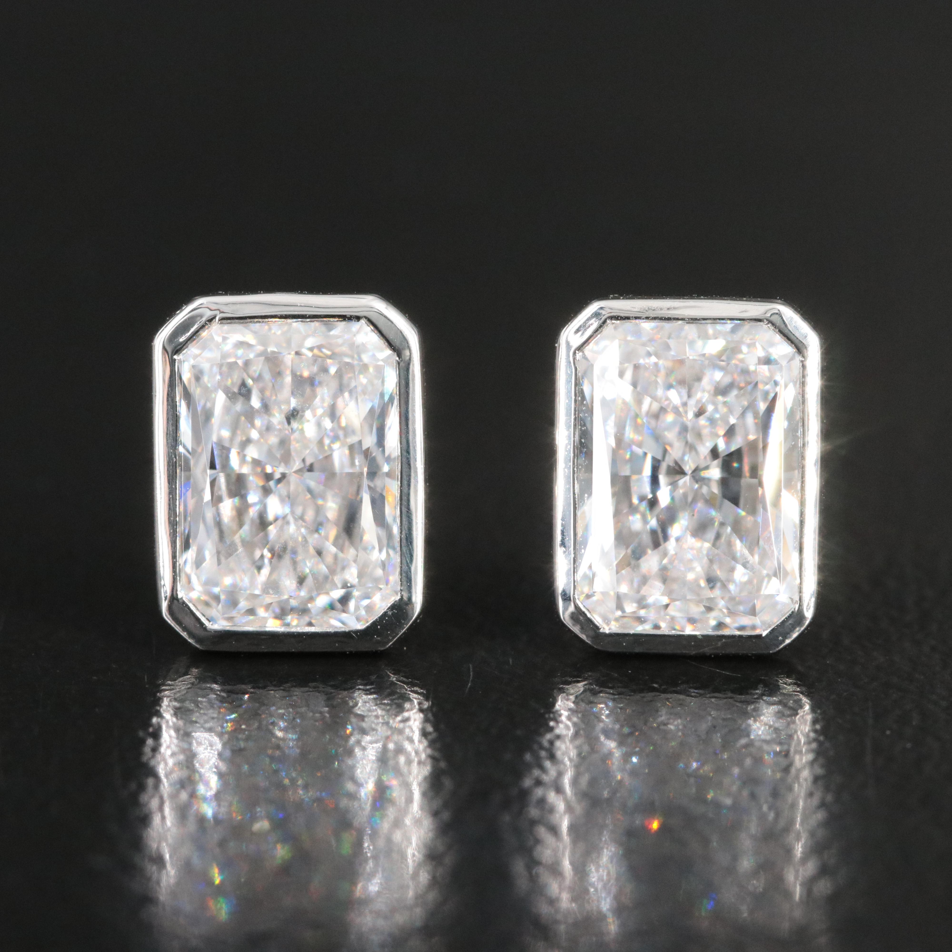 Platinum 4.18 CTW Lab Grown Diamond Stud Earrings with IGI Reports