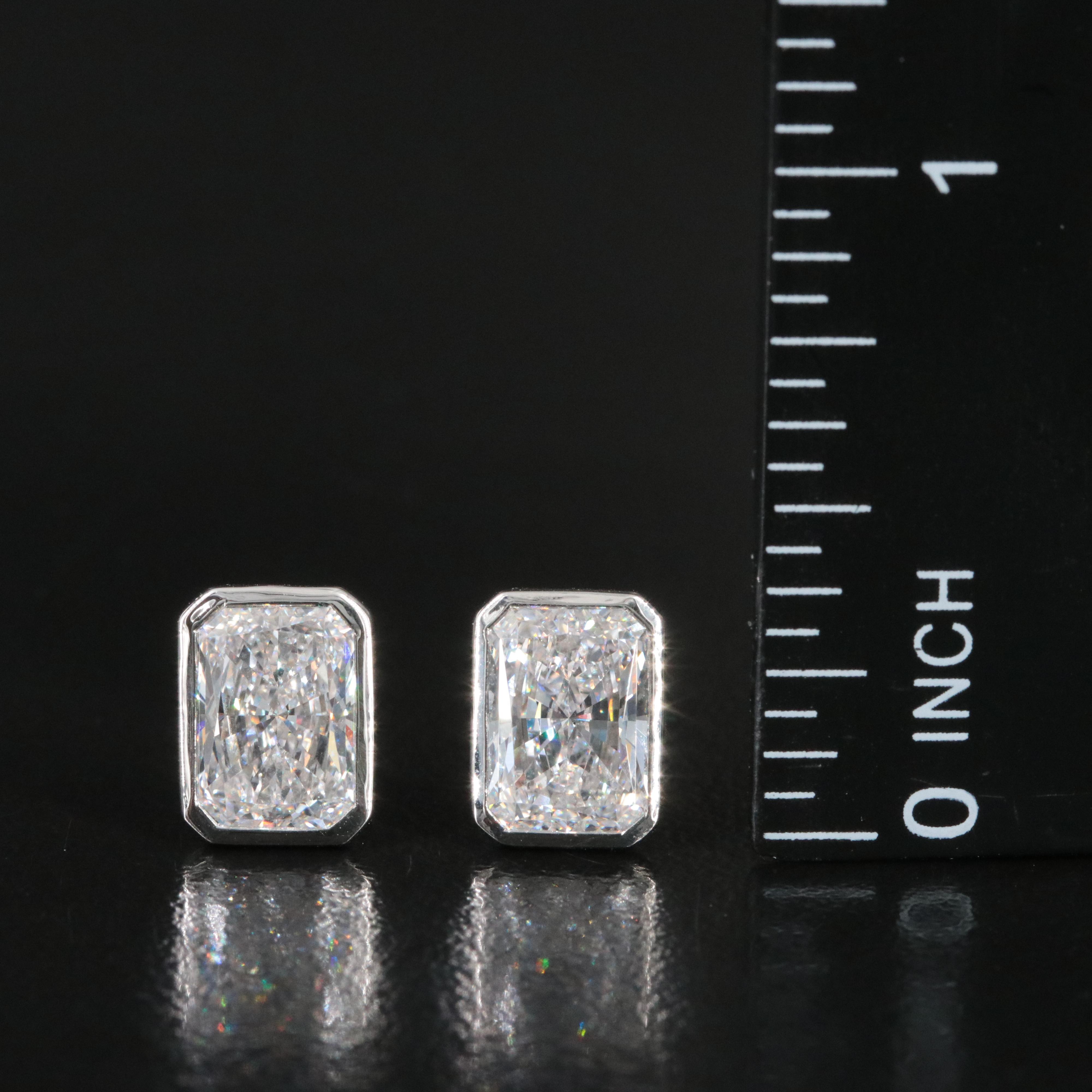Platinum 4.18 CTW Lab Grown Diamond Stud Earrings with IGI Reports