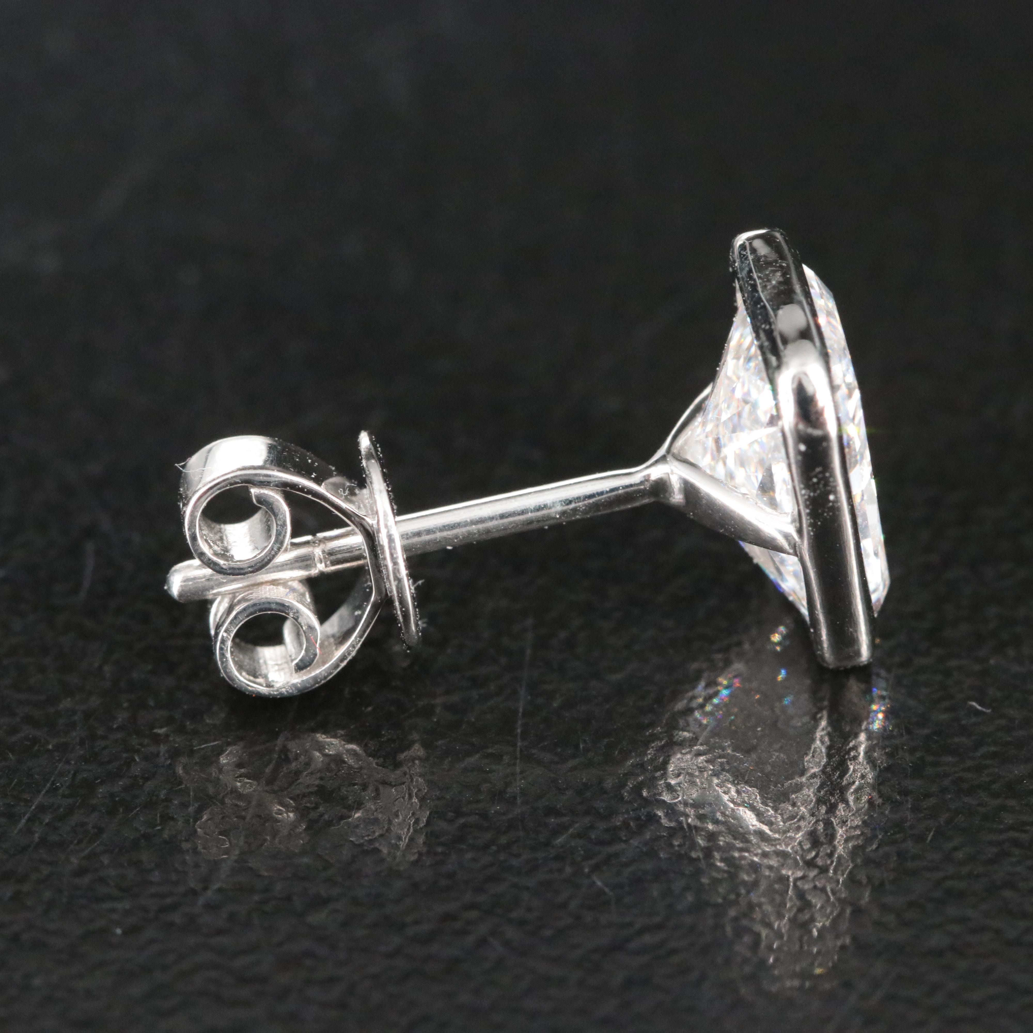 Platinum 4.18 CTW Lab Grown Diamond Stud Earrings with IGI Reports