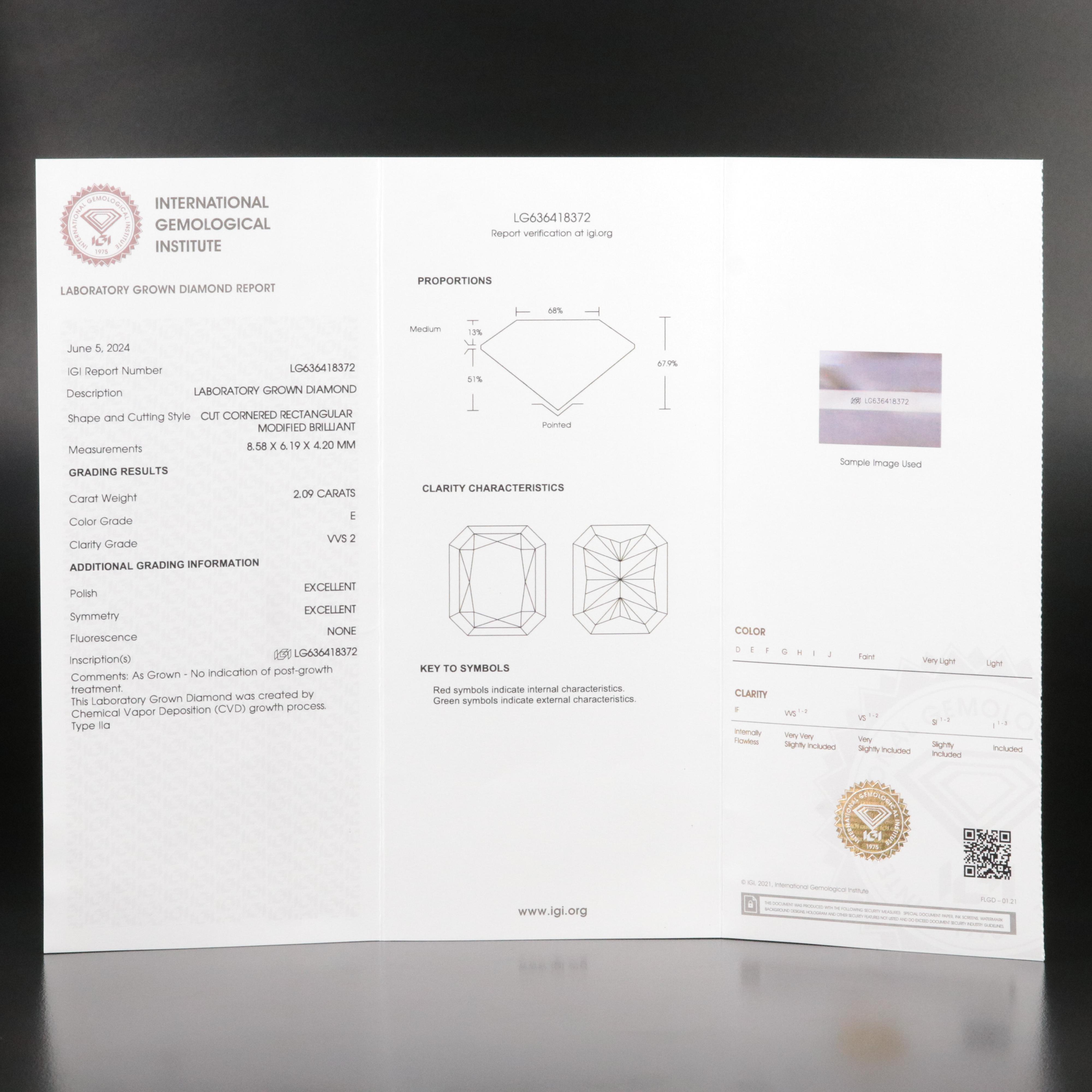 Platinum 4.18 CTW Lab Grown Diamond Stud Earrings with IGI Reports