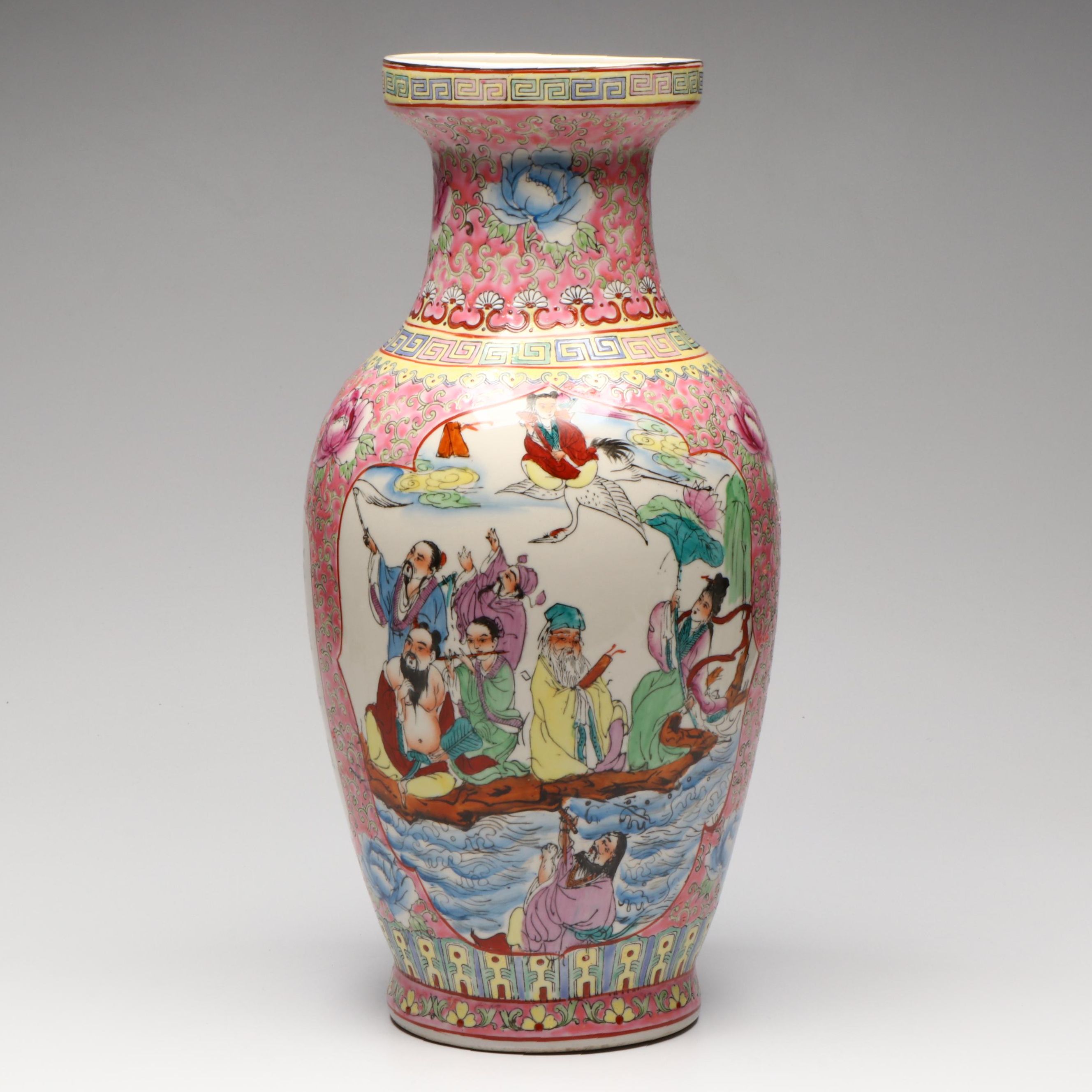 Chinese Famille Rose Porcelain Floor Vase