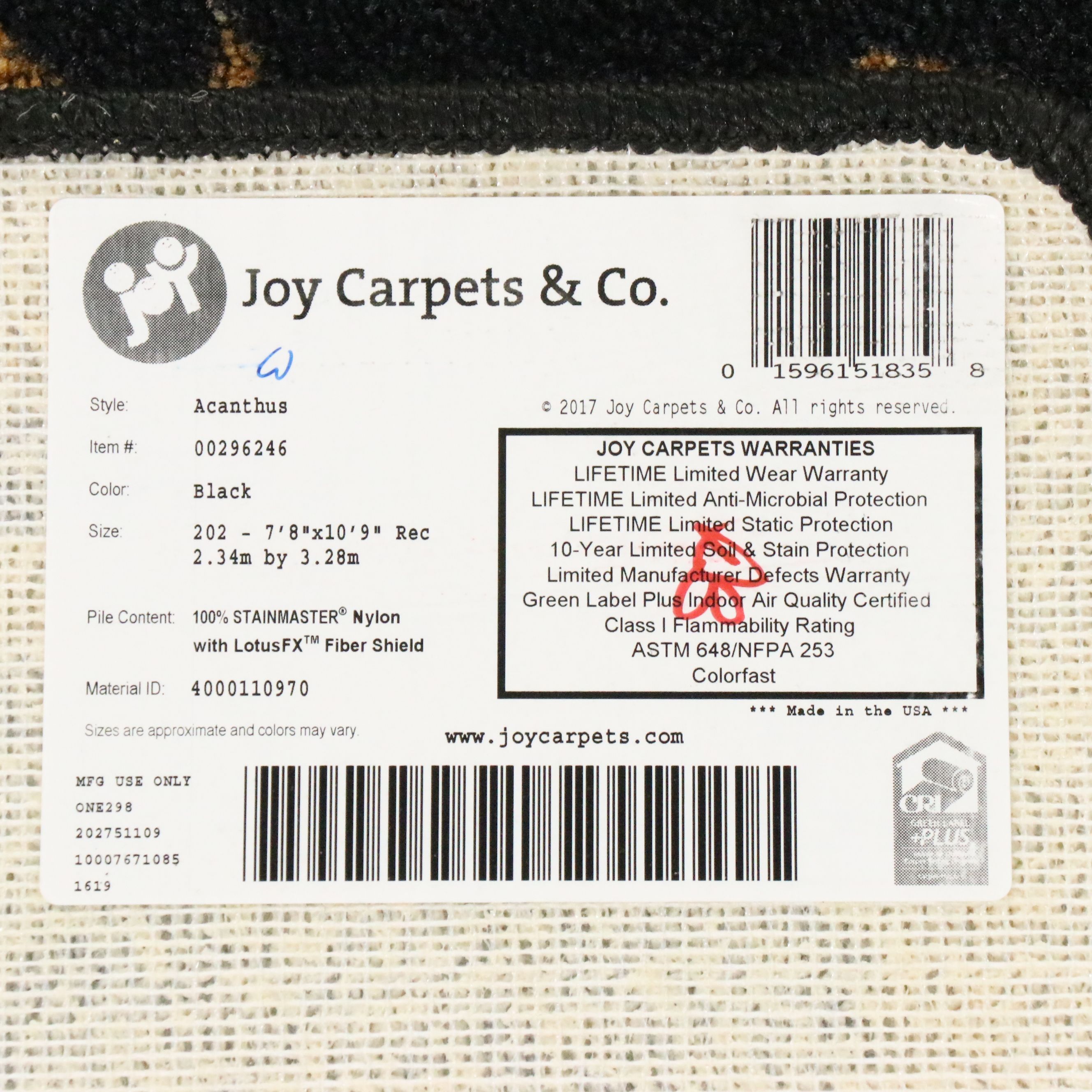 7'10 x 10'10 Machine Made Joy Carpets Black and Gold Area Rug