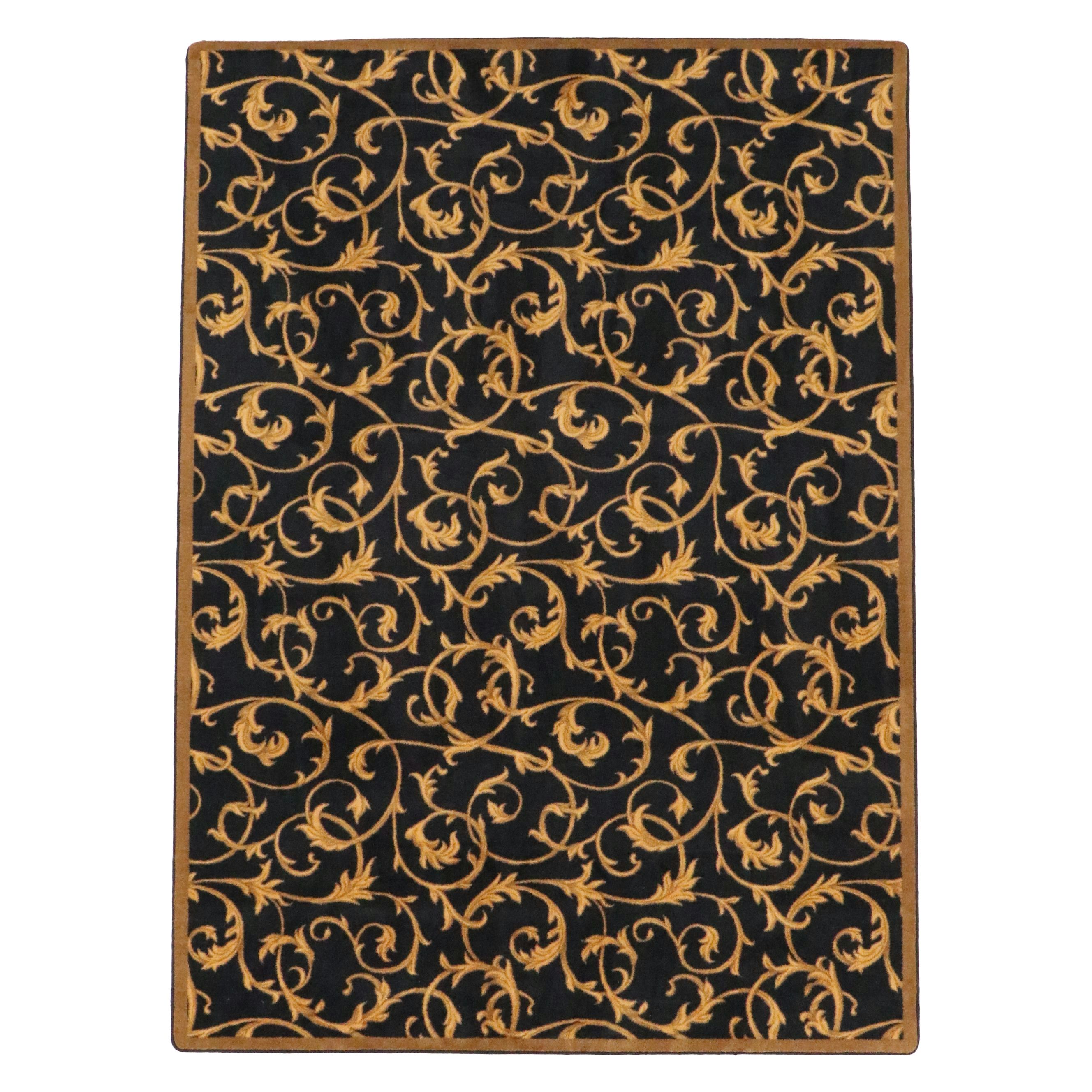 7'10 x 10'10 Machine Made Joy Carpets Black and Gold Area Rug