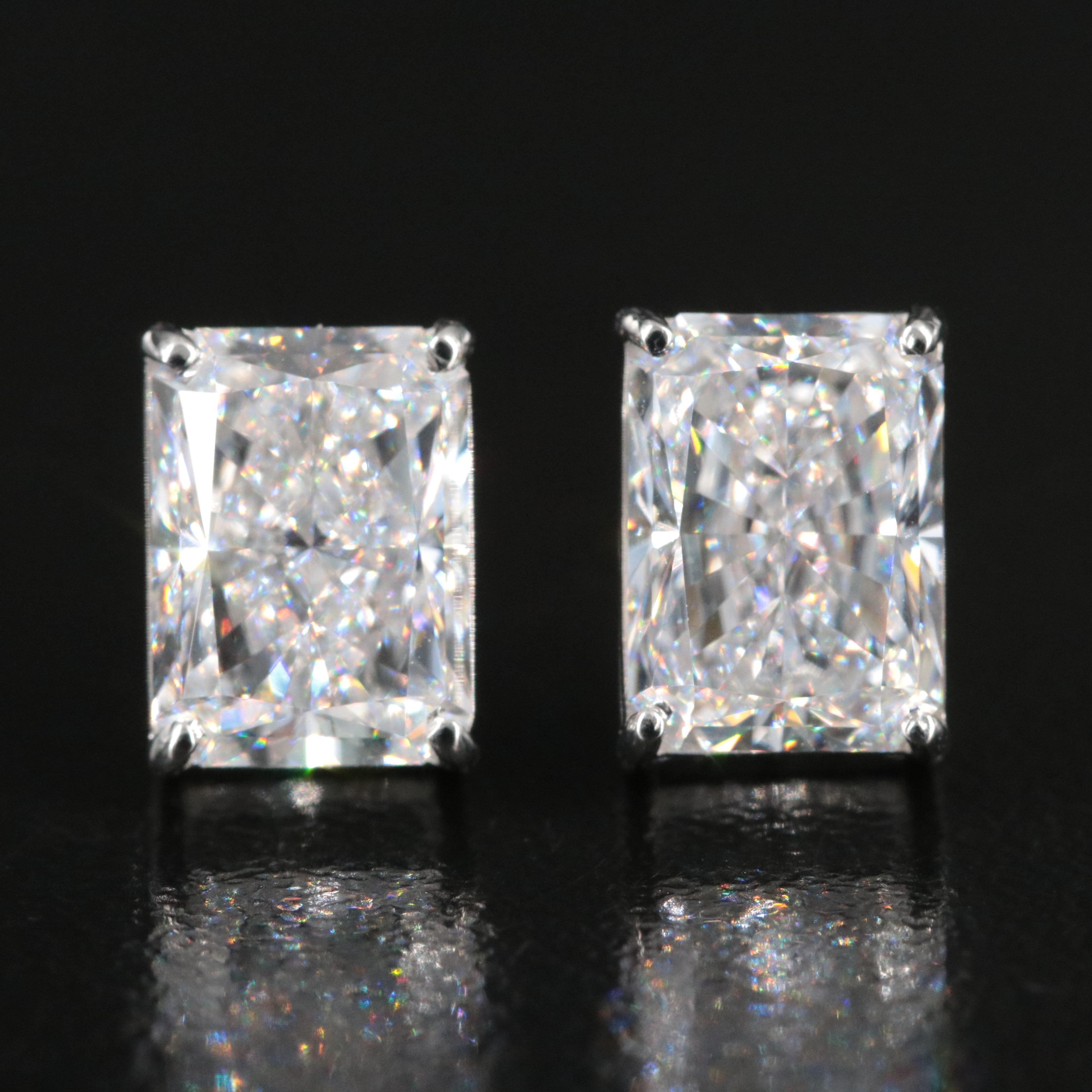 Platinum 4.23 CTW Lab Grown Diamond Stud Earrings with IGI Reports