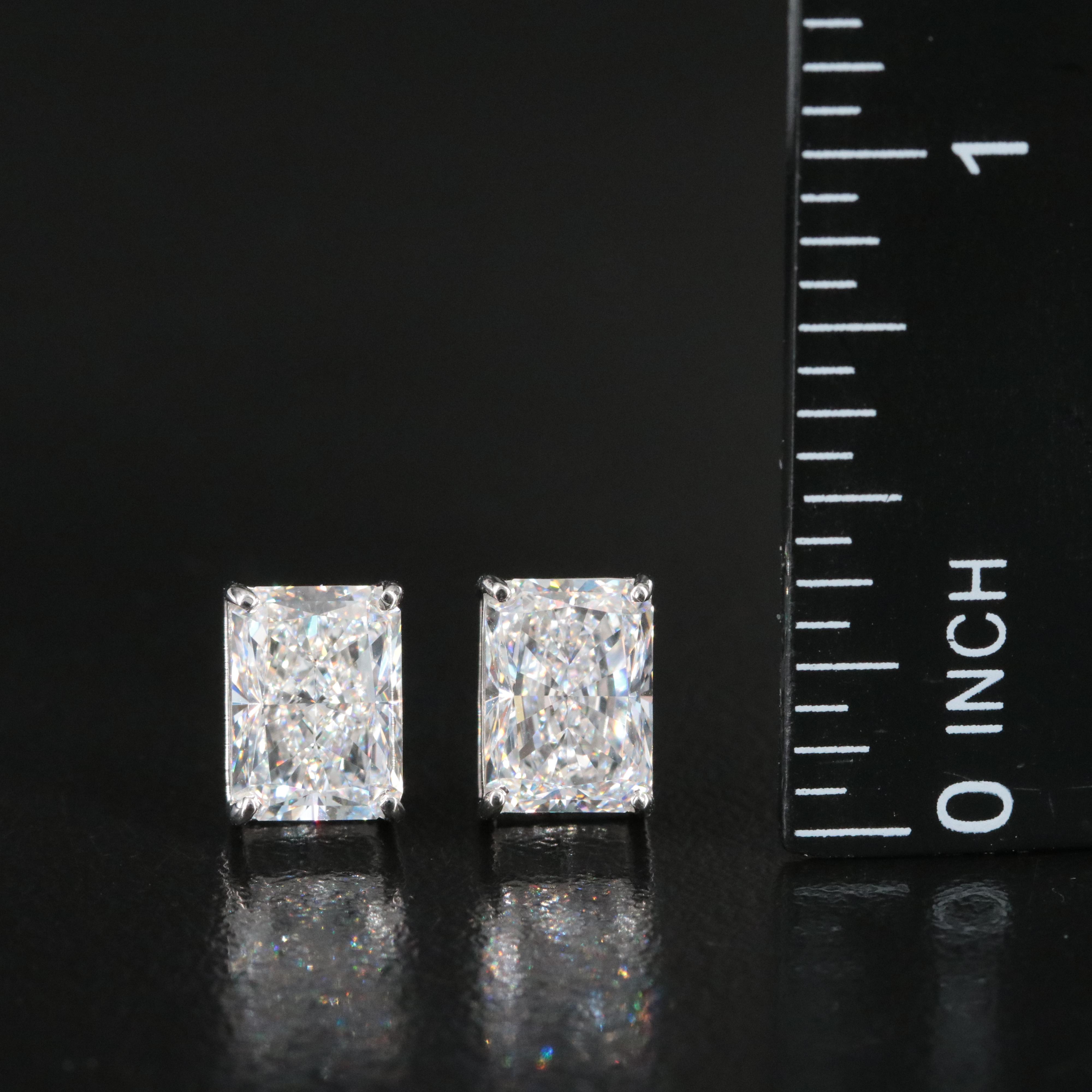 Platinum 4.23 CTW Lab Grown Diamond Stud Earrings with IGI Reports