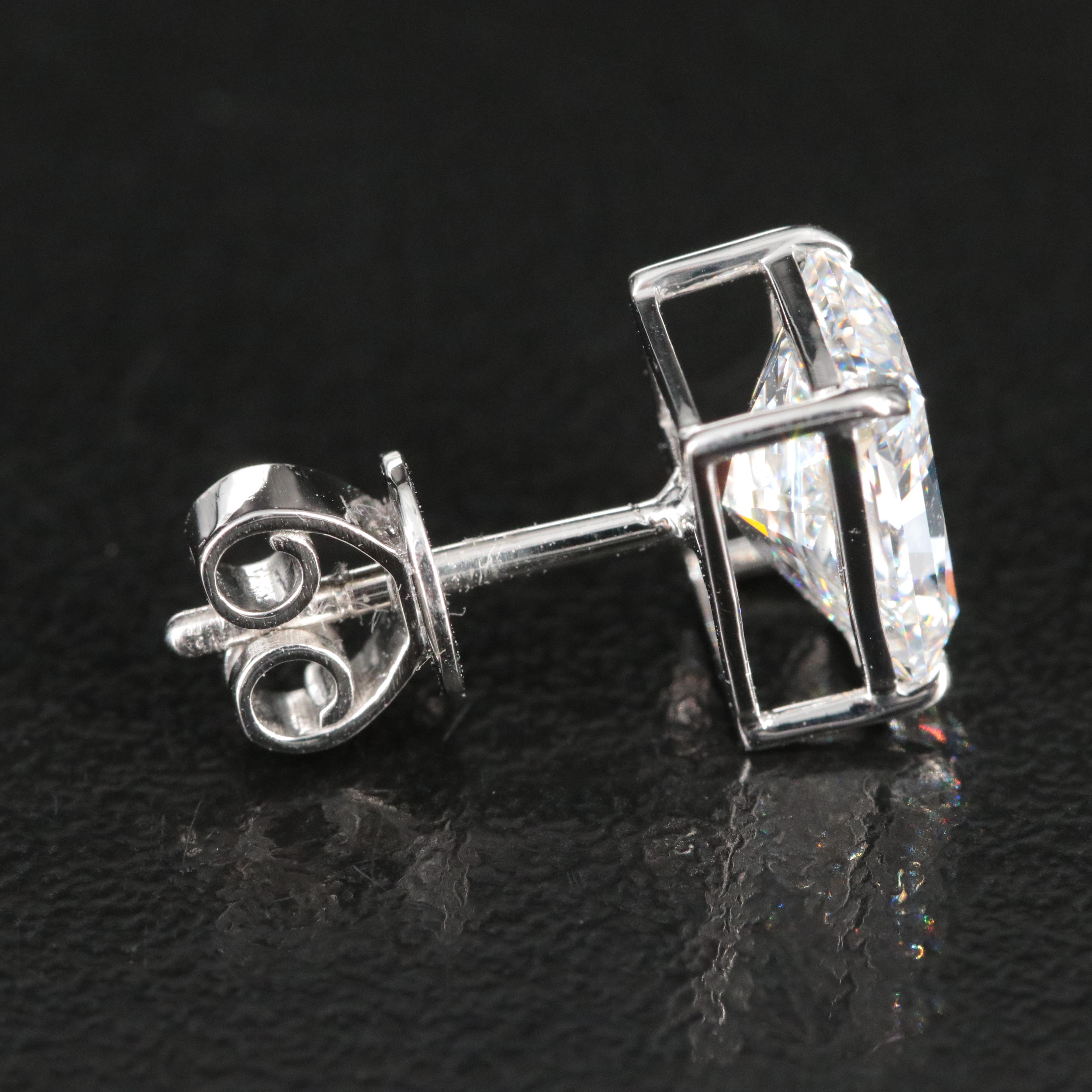 Platinum 4.23 CTW Lab Grown Diamond Stud Earrings with IGI Reports