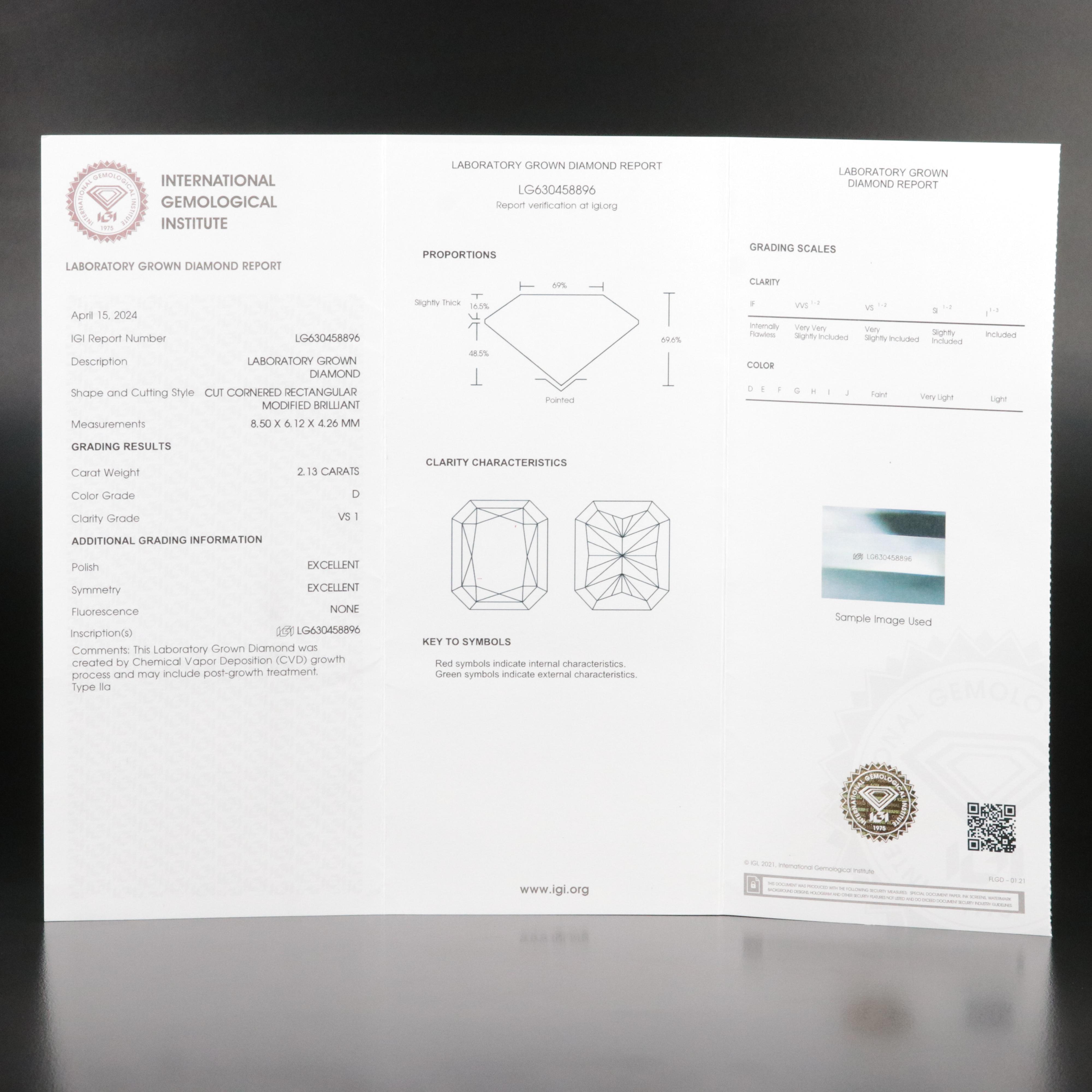 Platinum 4.23 CTW Lab Grown Diamond Stud Earrings with IGI Reports