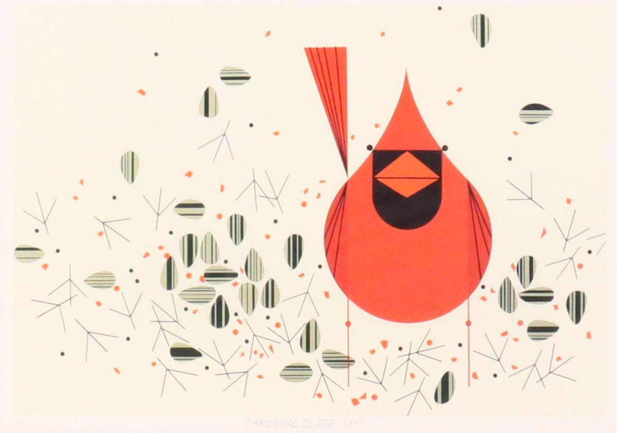 Offset Lithograph "Cardinal Close-Up" After Charley Harper