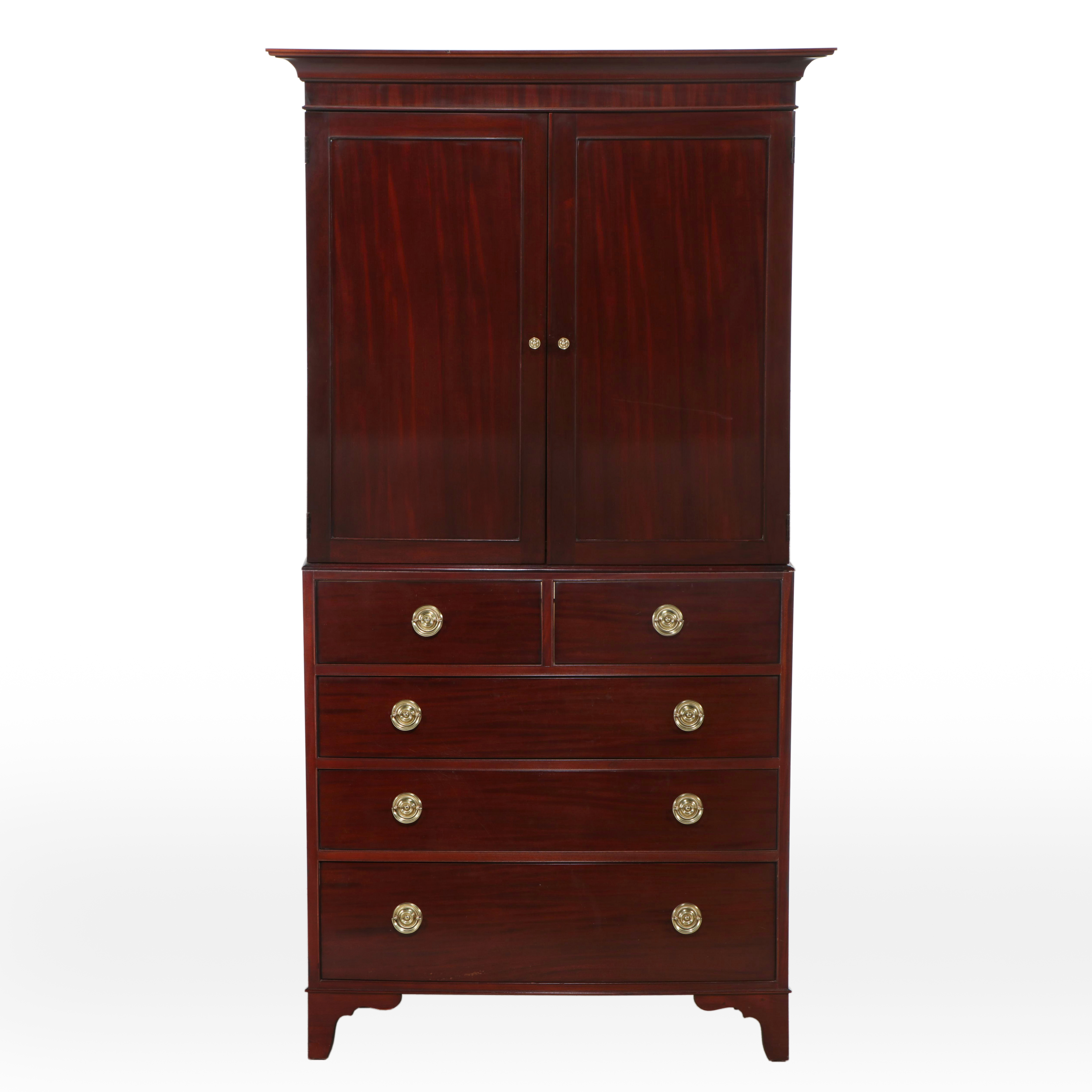 Baker Furniture Hepplewhite Style Mahogany Finish Armoire