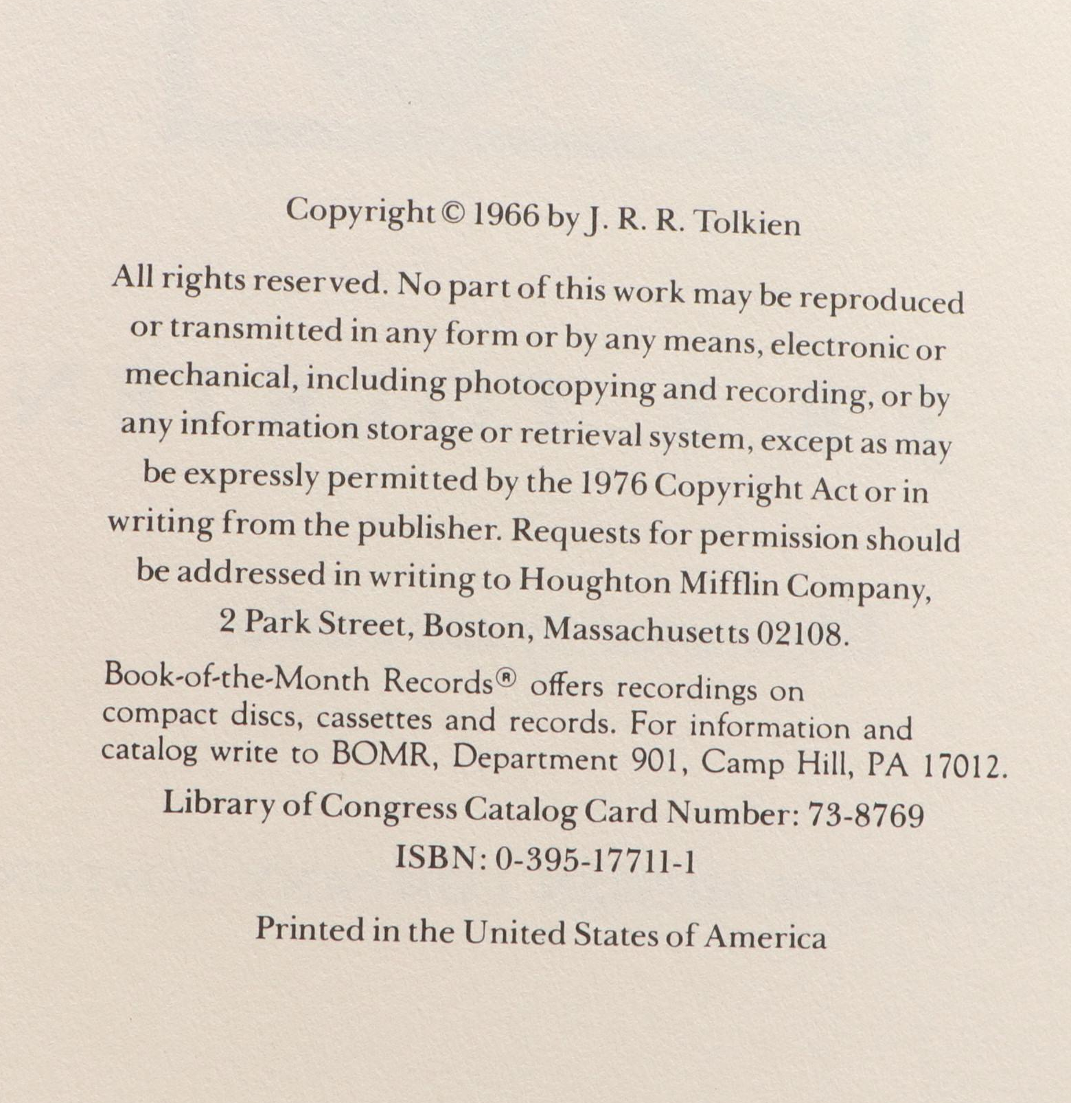 50th Anniversary Edition "The Hobbit" by J. R. R. Tolkien, 1987