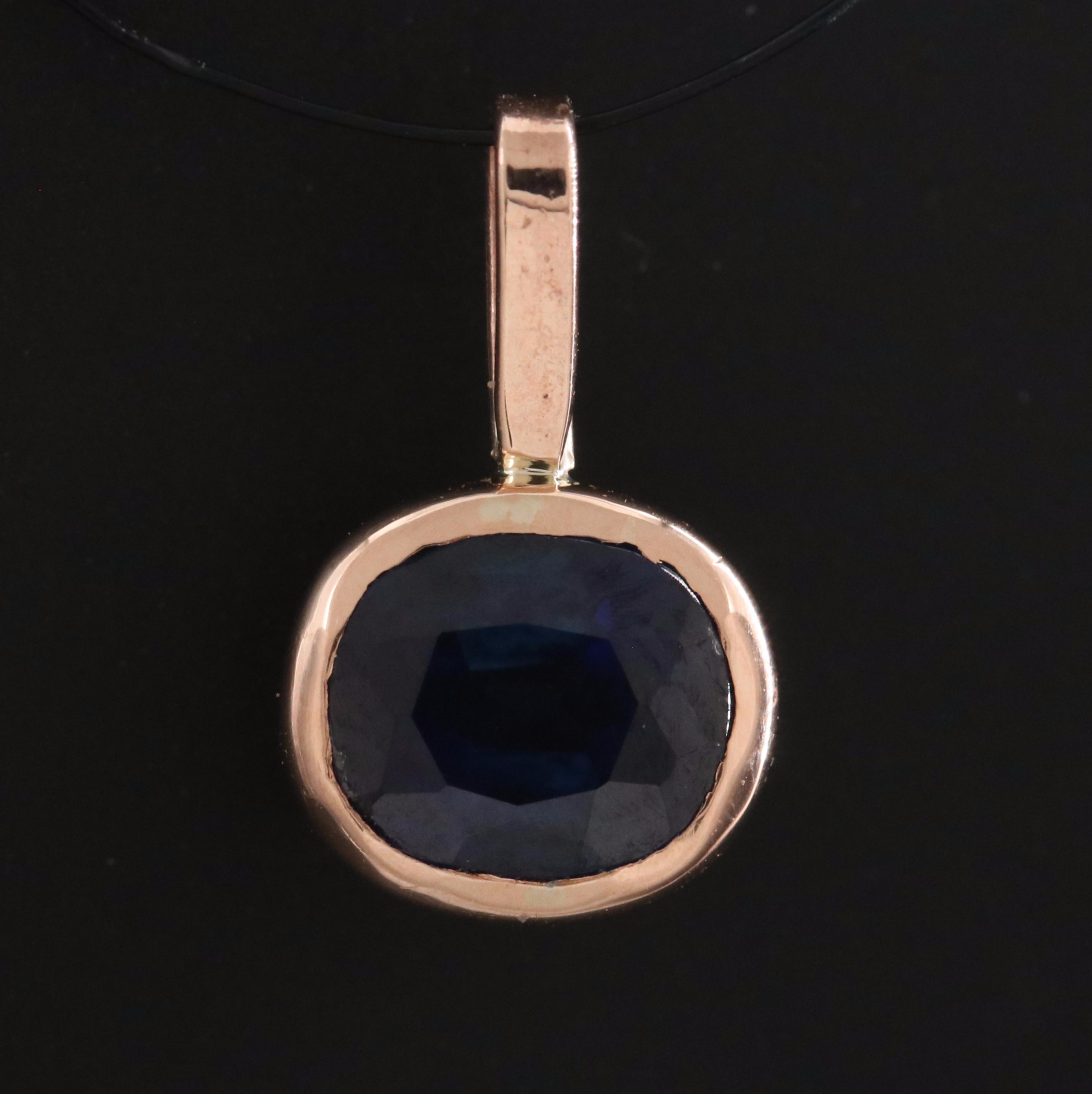 10K Rose Gold Sapphire Pendant