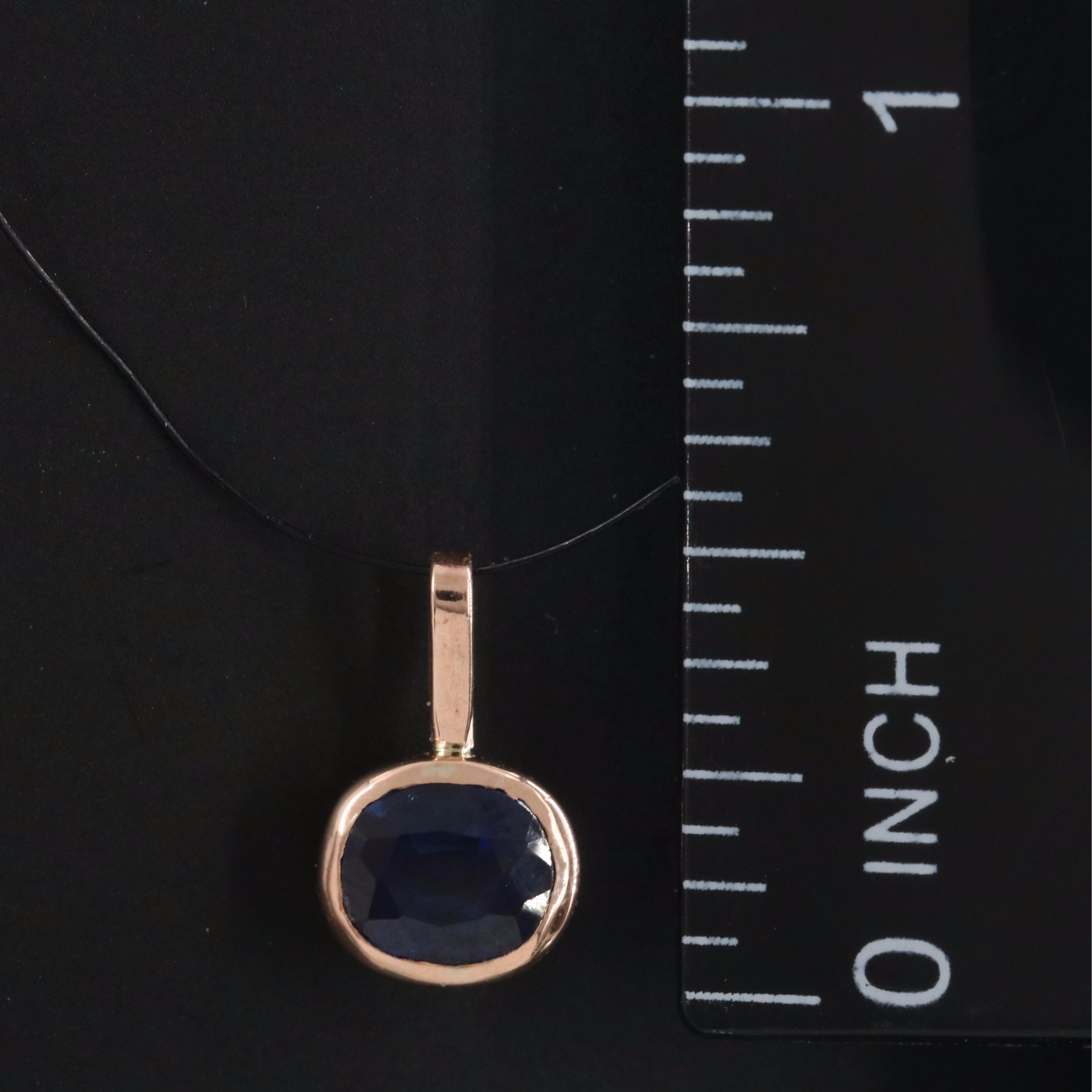 10K Rose Gold Sapphire Pendant