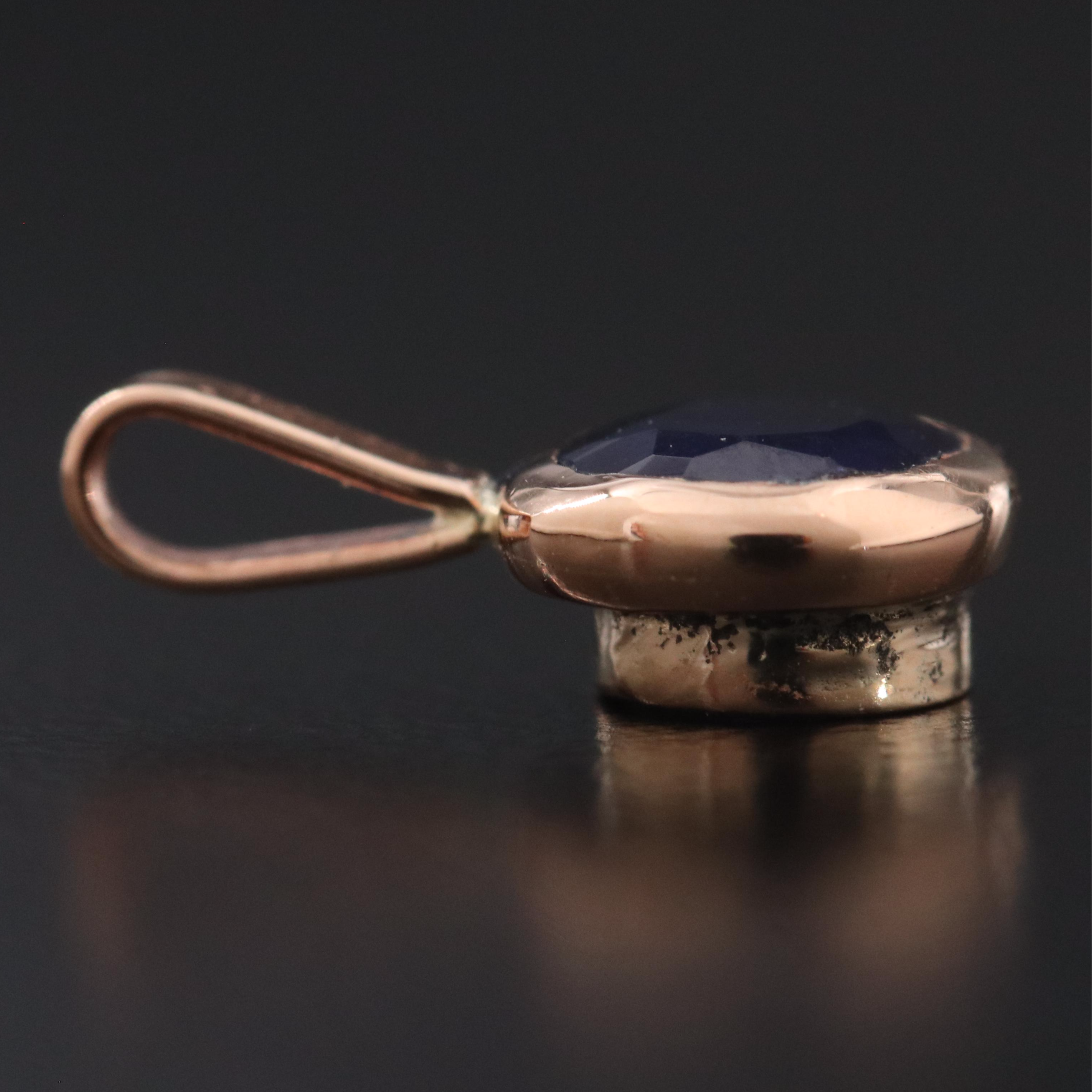 10K Rose Gold Sapphire Pendant