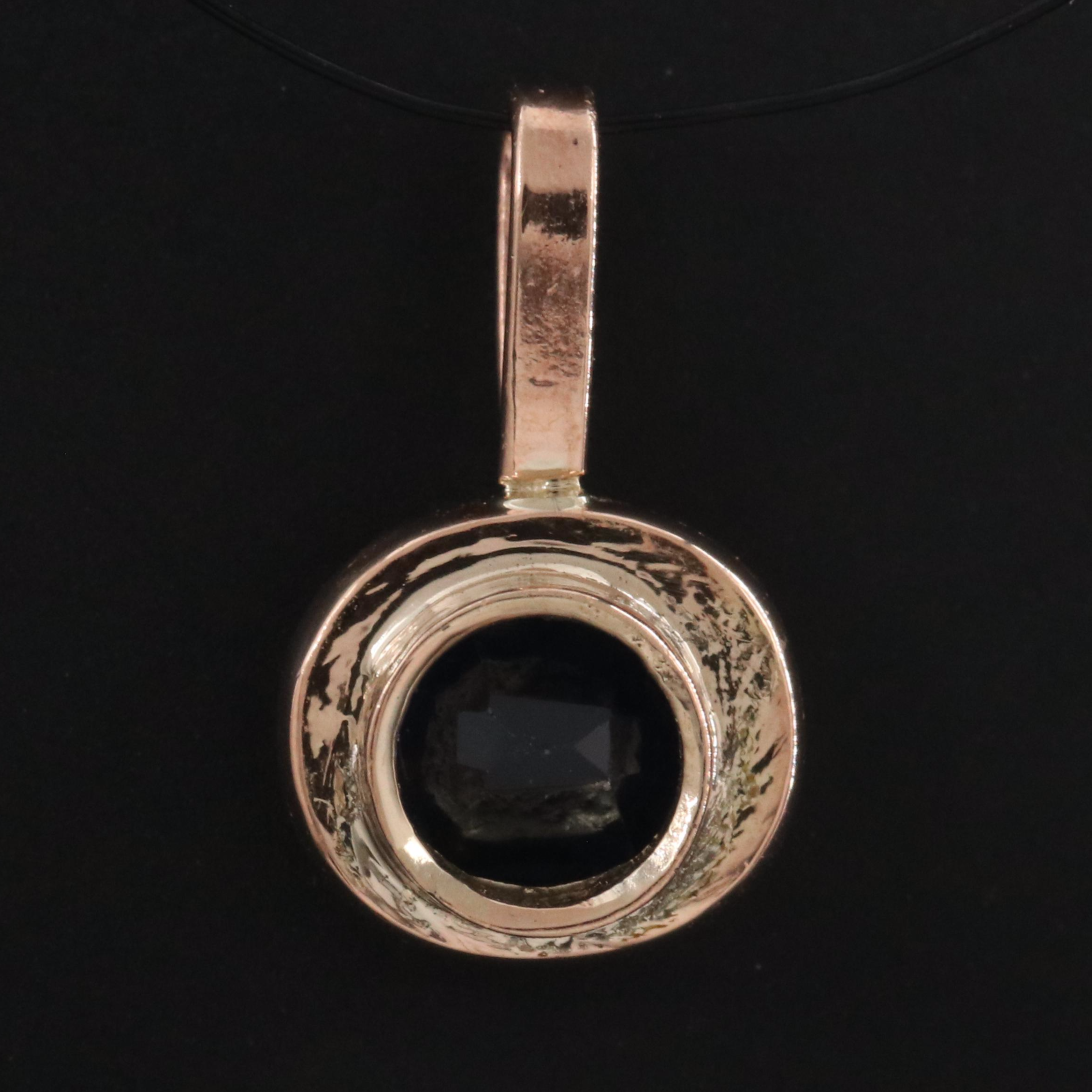 10K Rose Gold Sapphire Pendant
