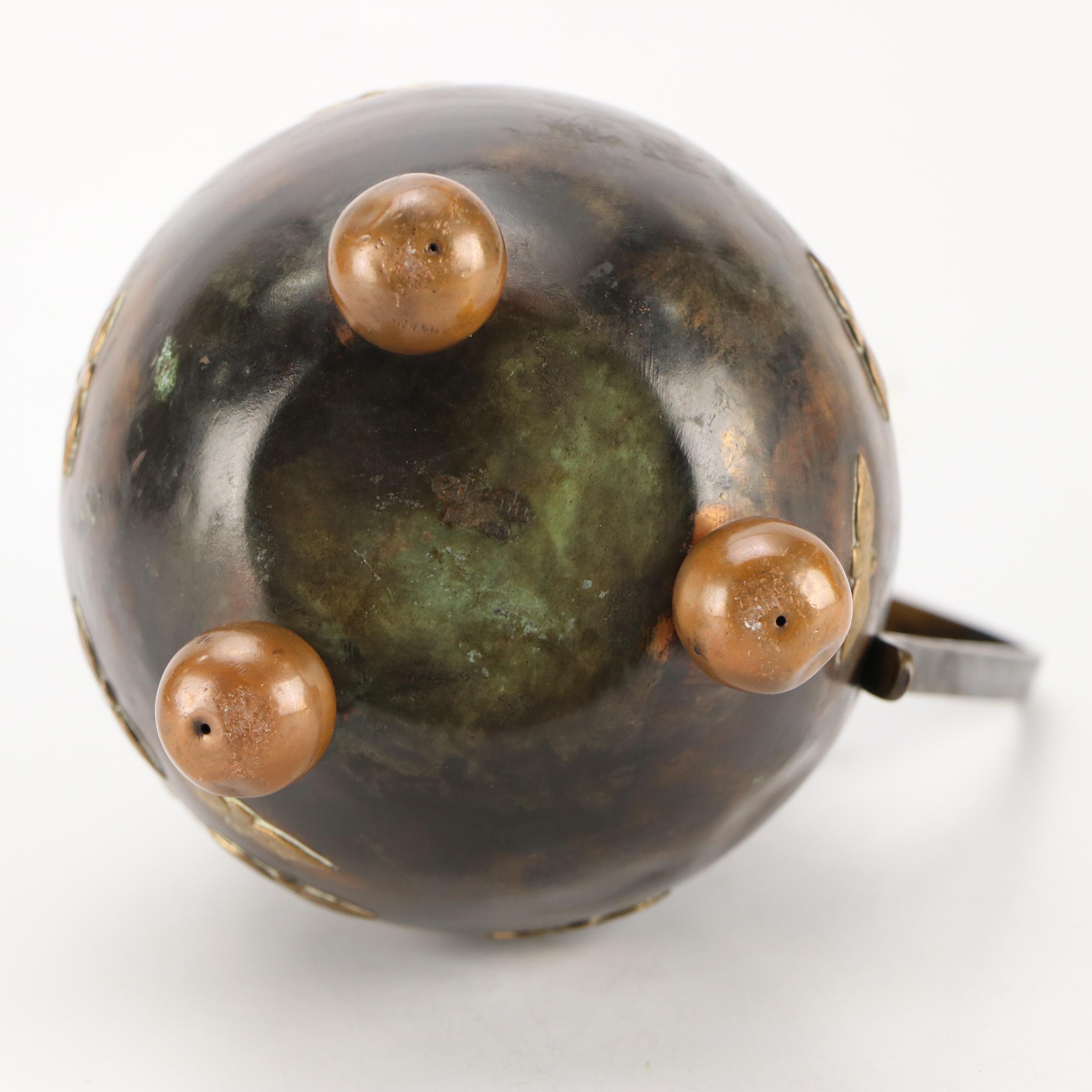 Mexican Bronze Finished Footed Pitcher