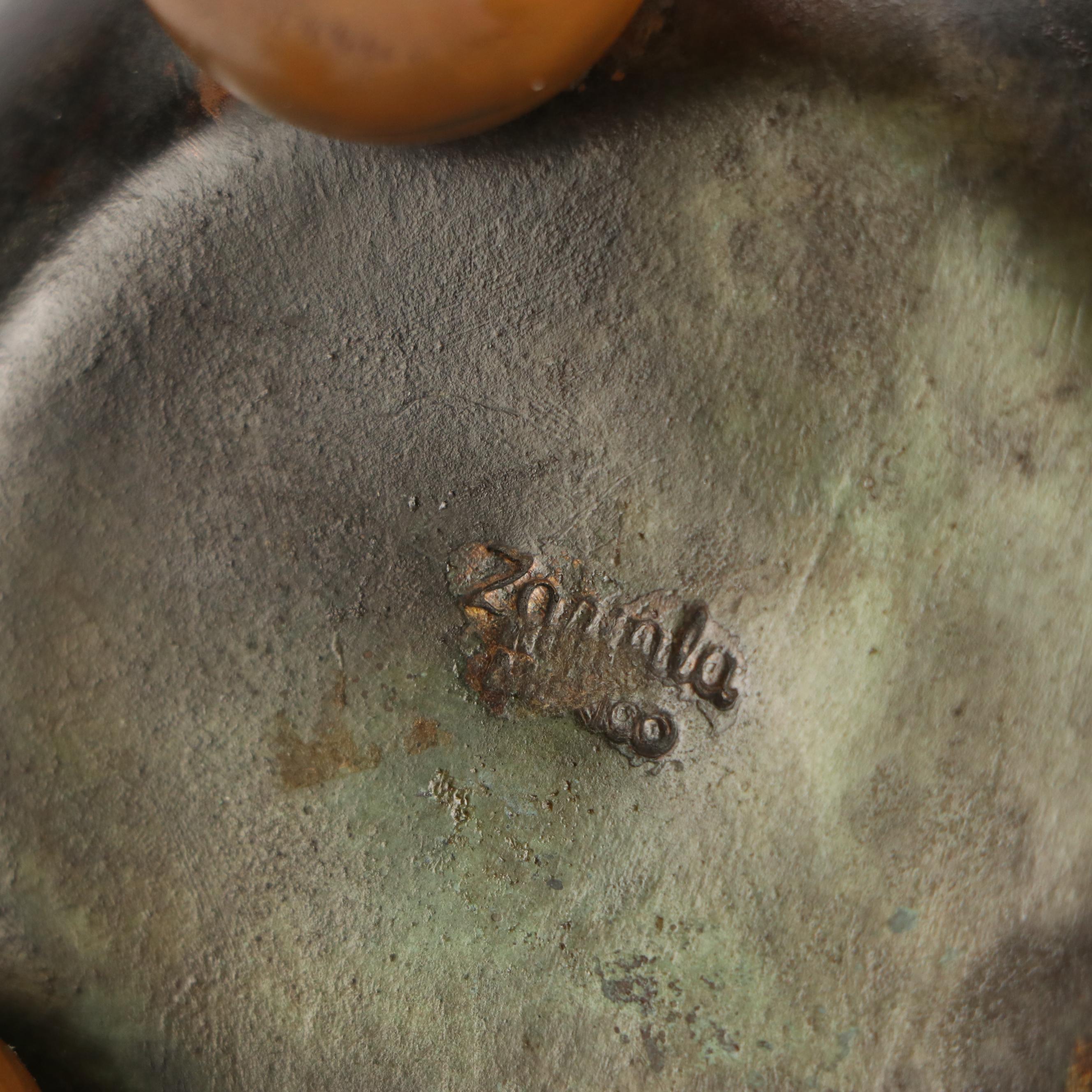 Mexican Bronze Finished Footed Pitcher