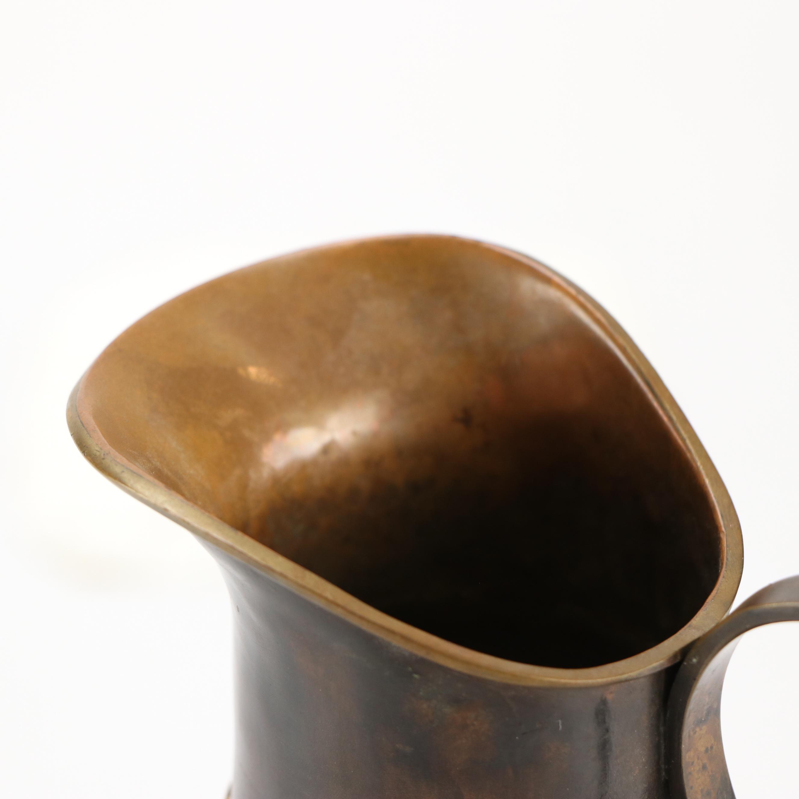 Mexican Bronze Finished Footed Pitcher