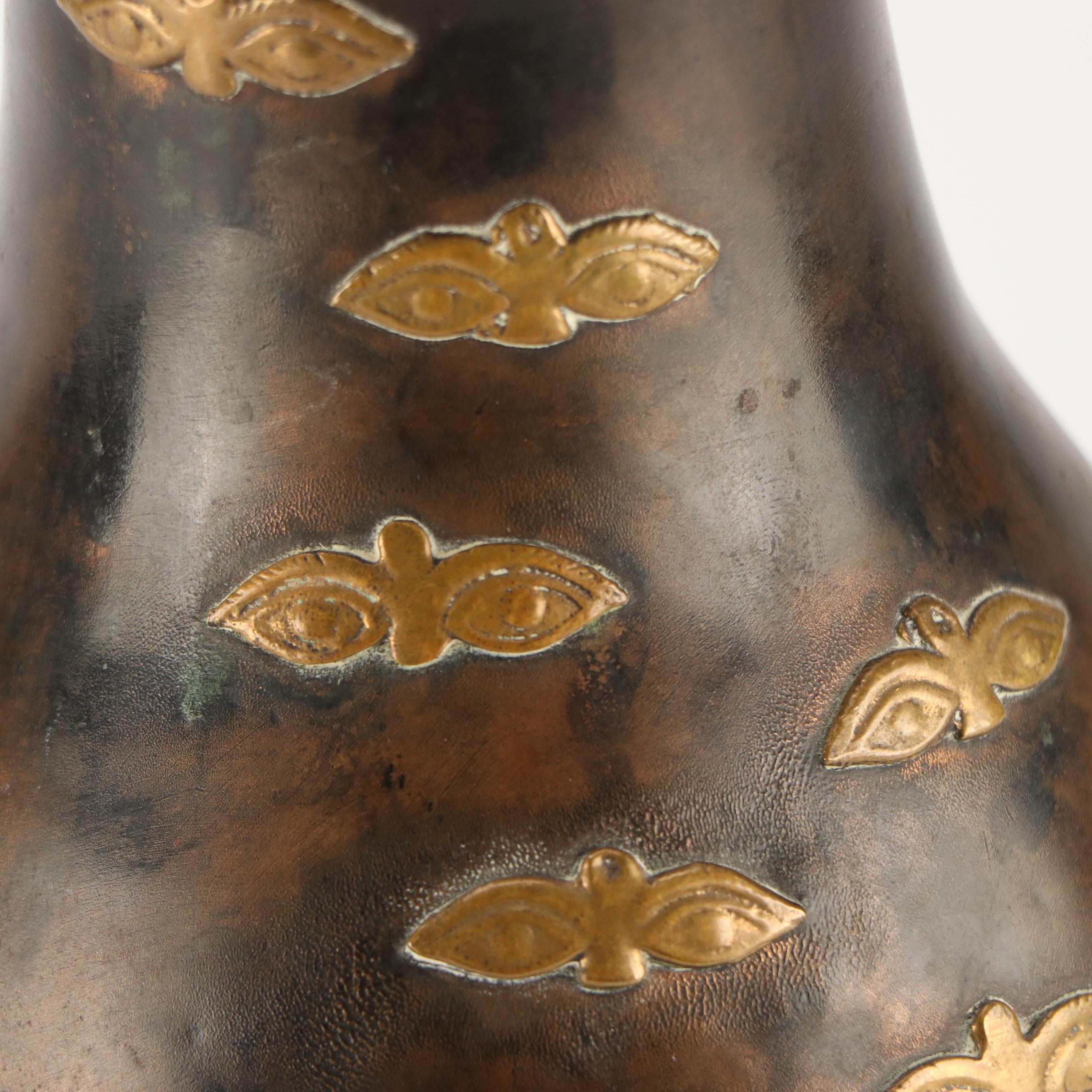 Mexican Bronze Finished Footed Pitcher