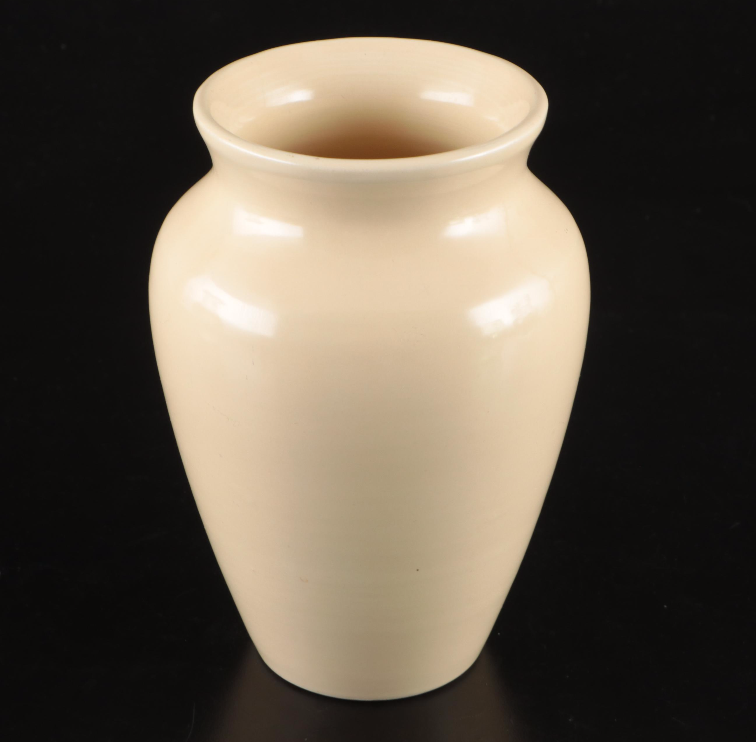 Hand-Painted and Uranium Glass Pitchers with American Potter Ceramic Vase