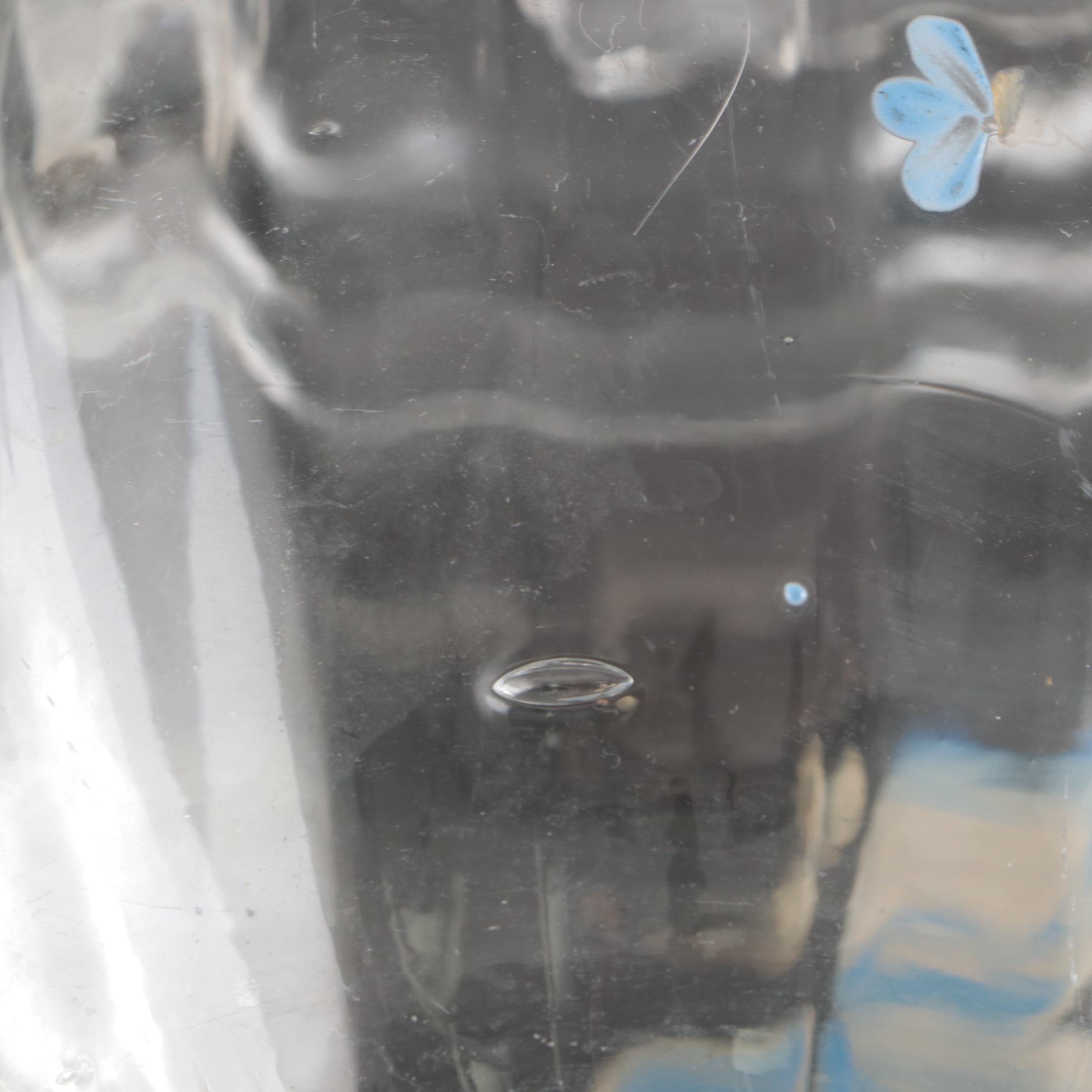 Hand-Painted and Uranium Glass Pitchers with American Potter Ceramic Vase