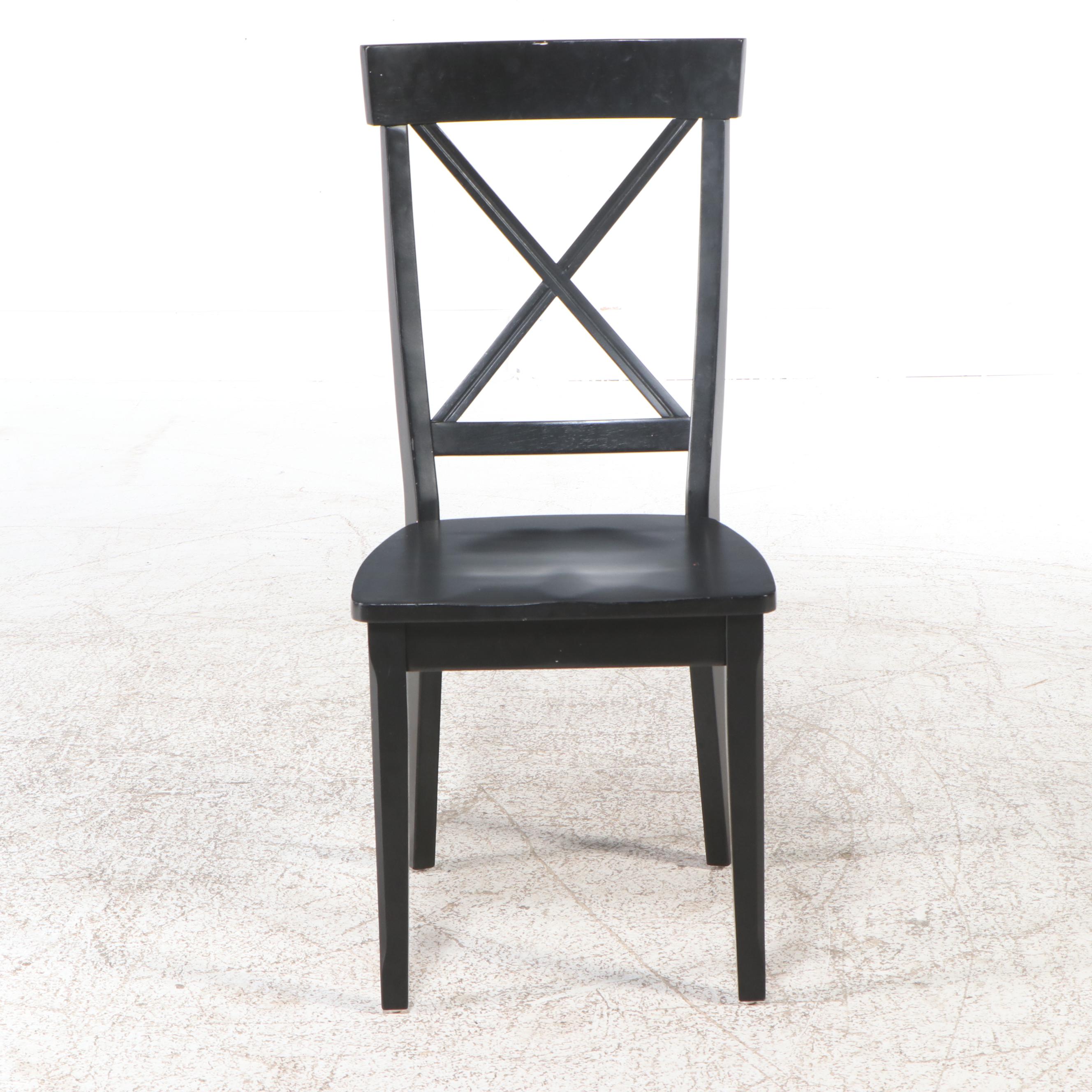 West Elm "Avery Wishbone" Dining Table with Black Side Chairs