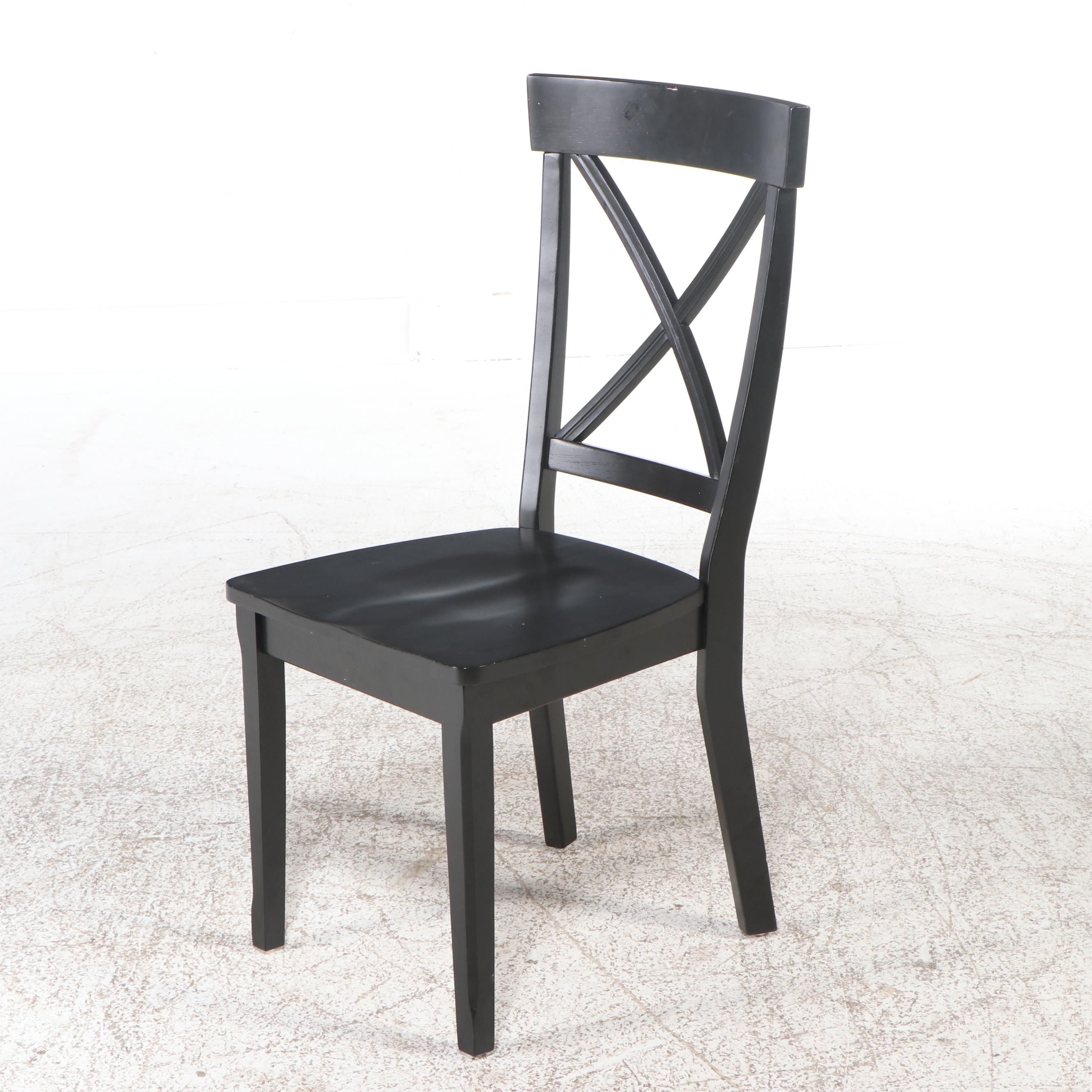 West Elm "Avery Wishbone" Dining Table with Black Side Chairs