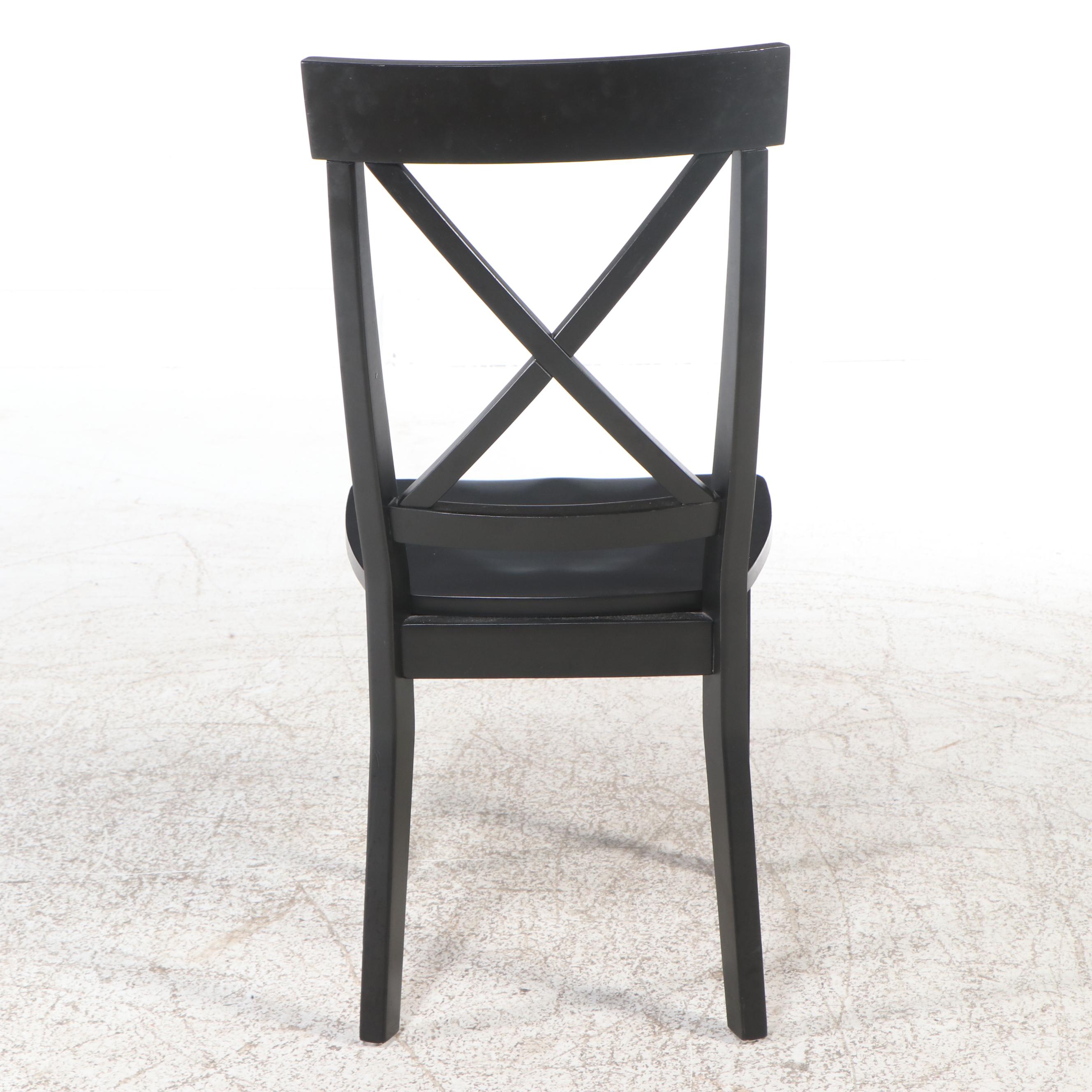 West Elm "Avery Wishbone" Dining Table with Black Side Chairs
