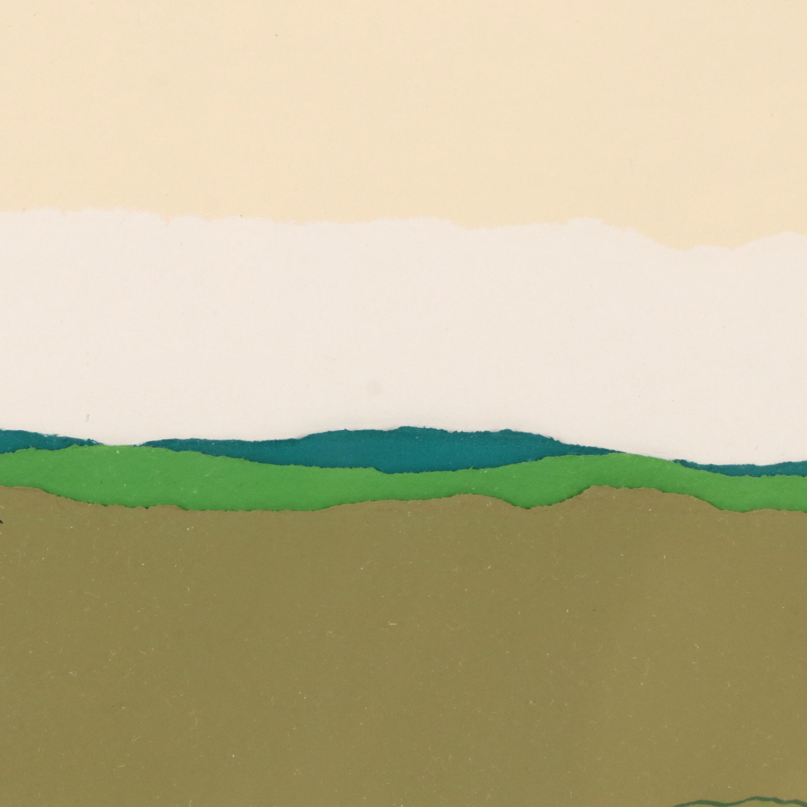 Betty Kubalak Landscape Serigraph and Collage "Tuscany"