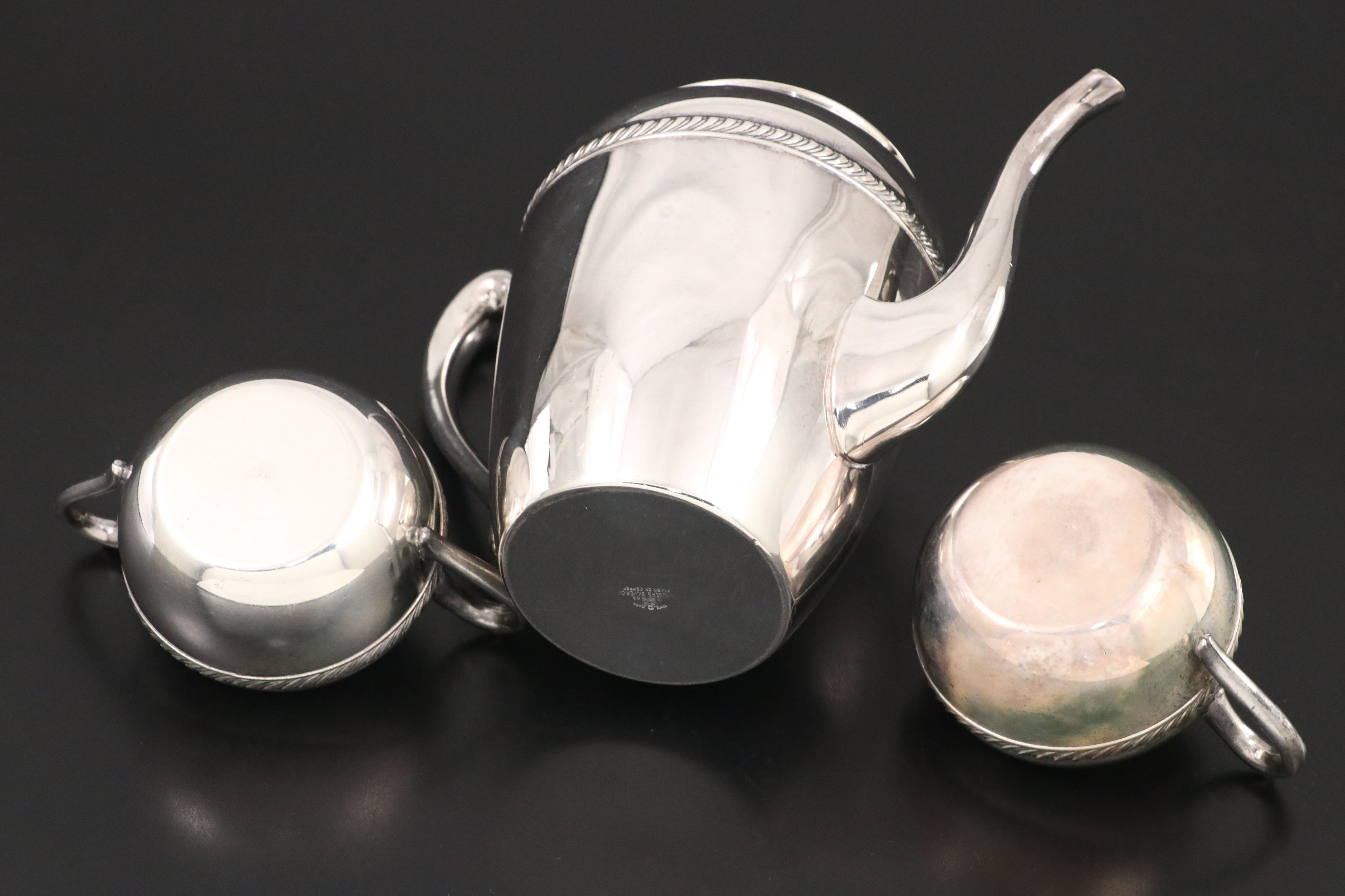 F. B. Rogers Silver Plate Coffee Set with Leonard Serving Tray