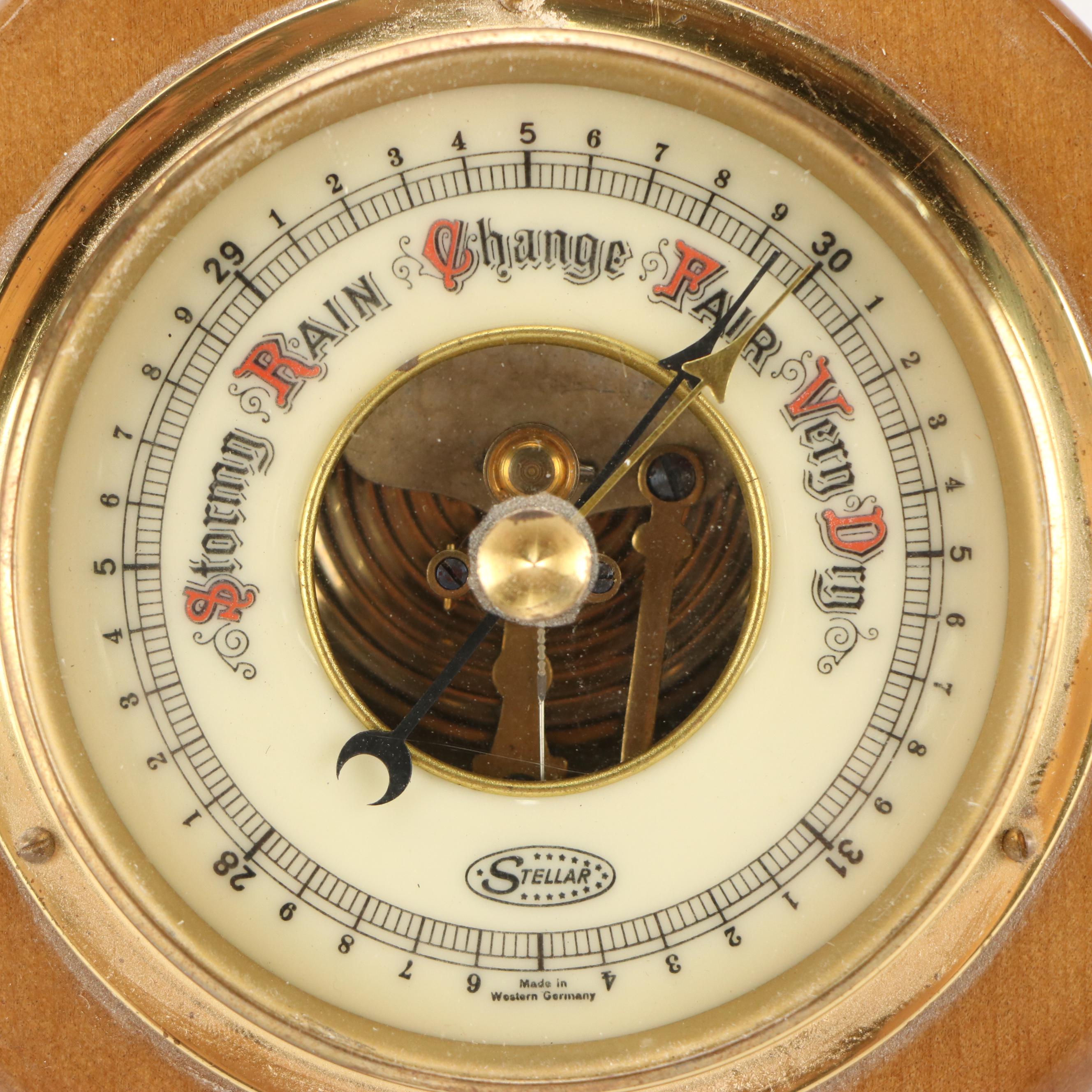 German Stellar Wood Wall Barometer
