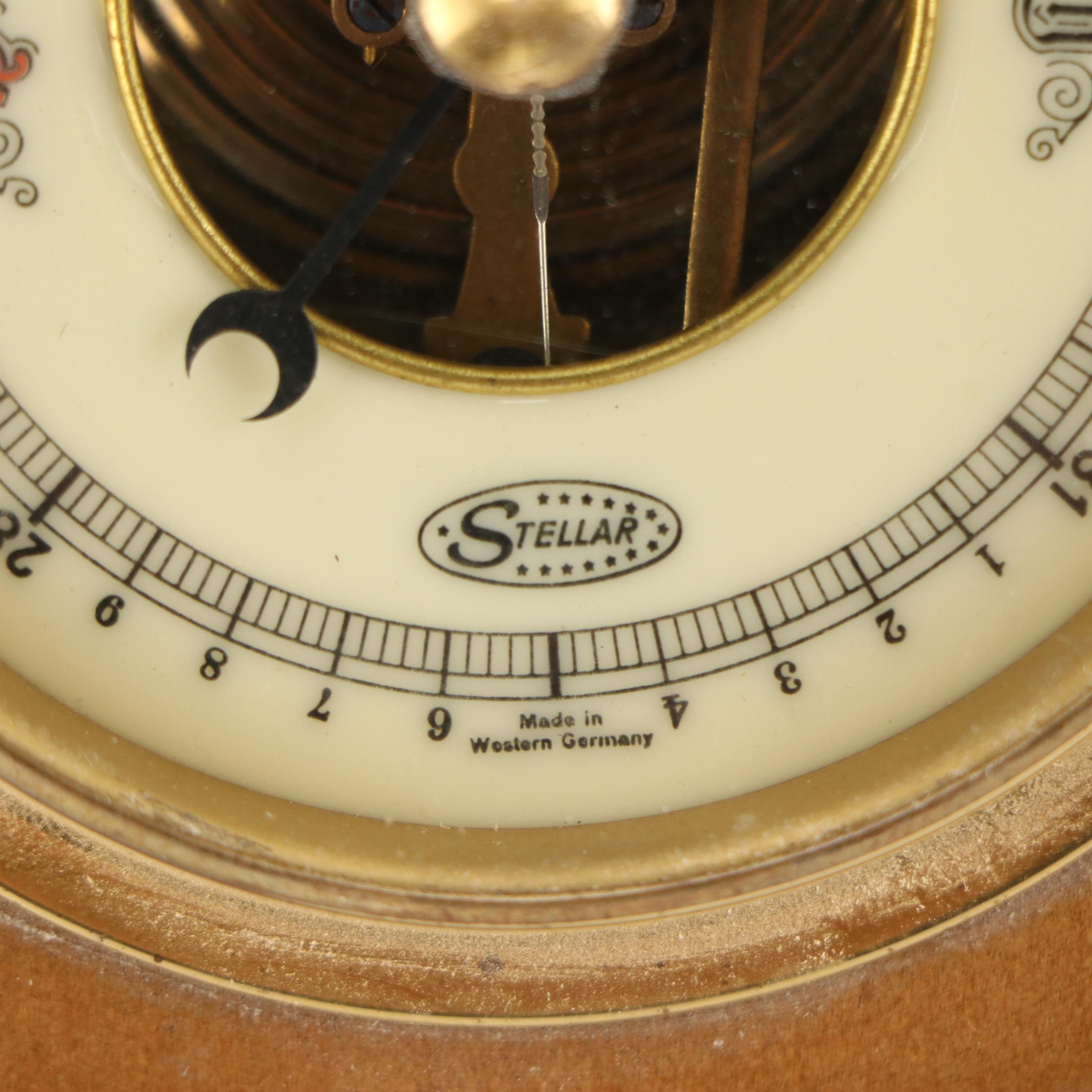 German Stellar Wood Wall Barometer