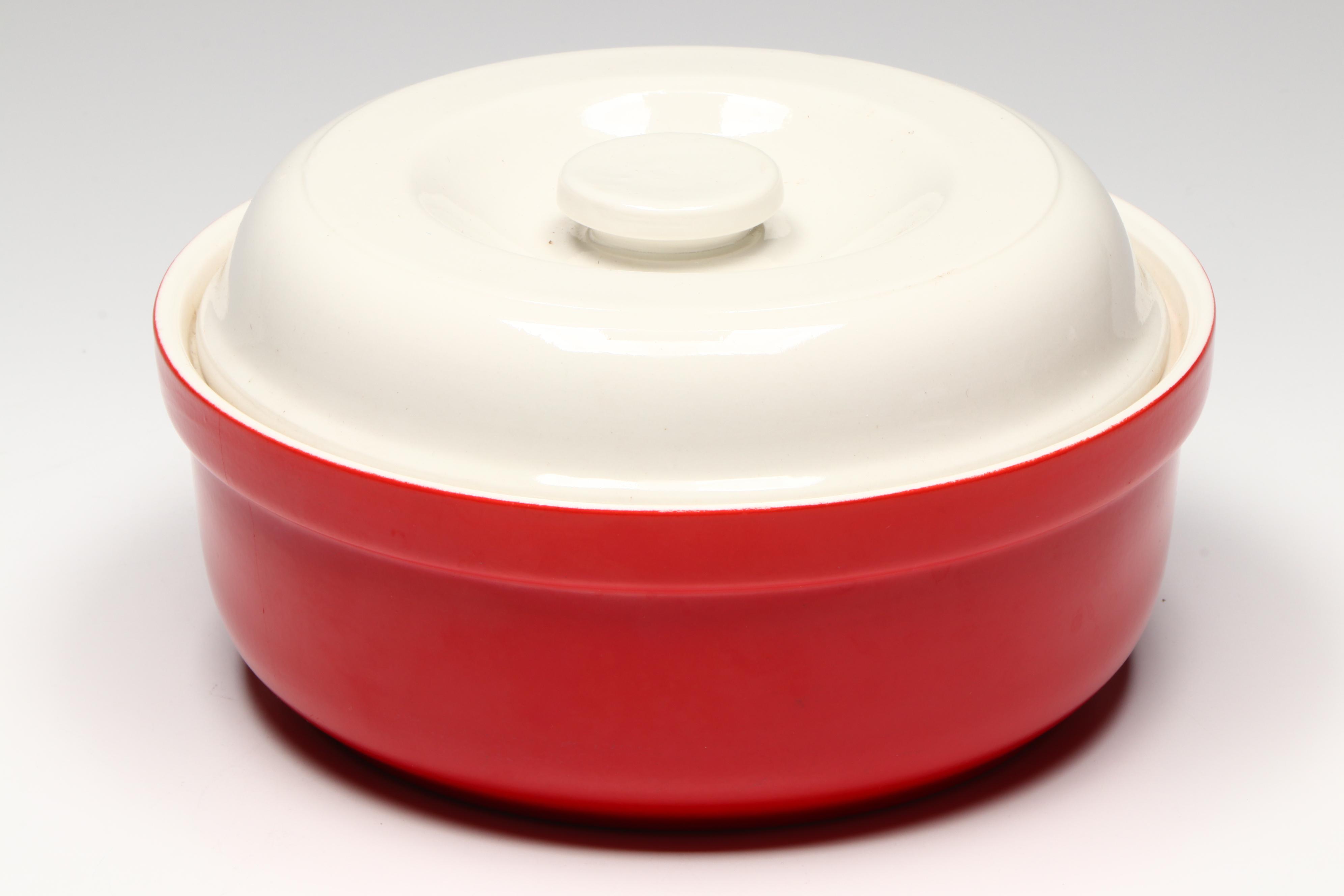 Hall "Chinese Red" Covered Casserole Dishes, Shakers and Octagonal Cups