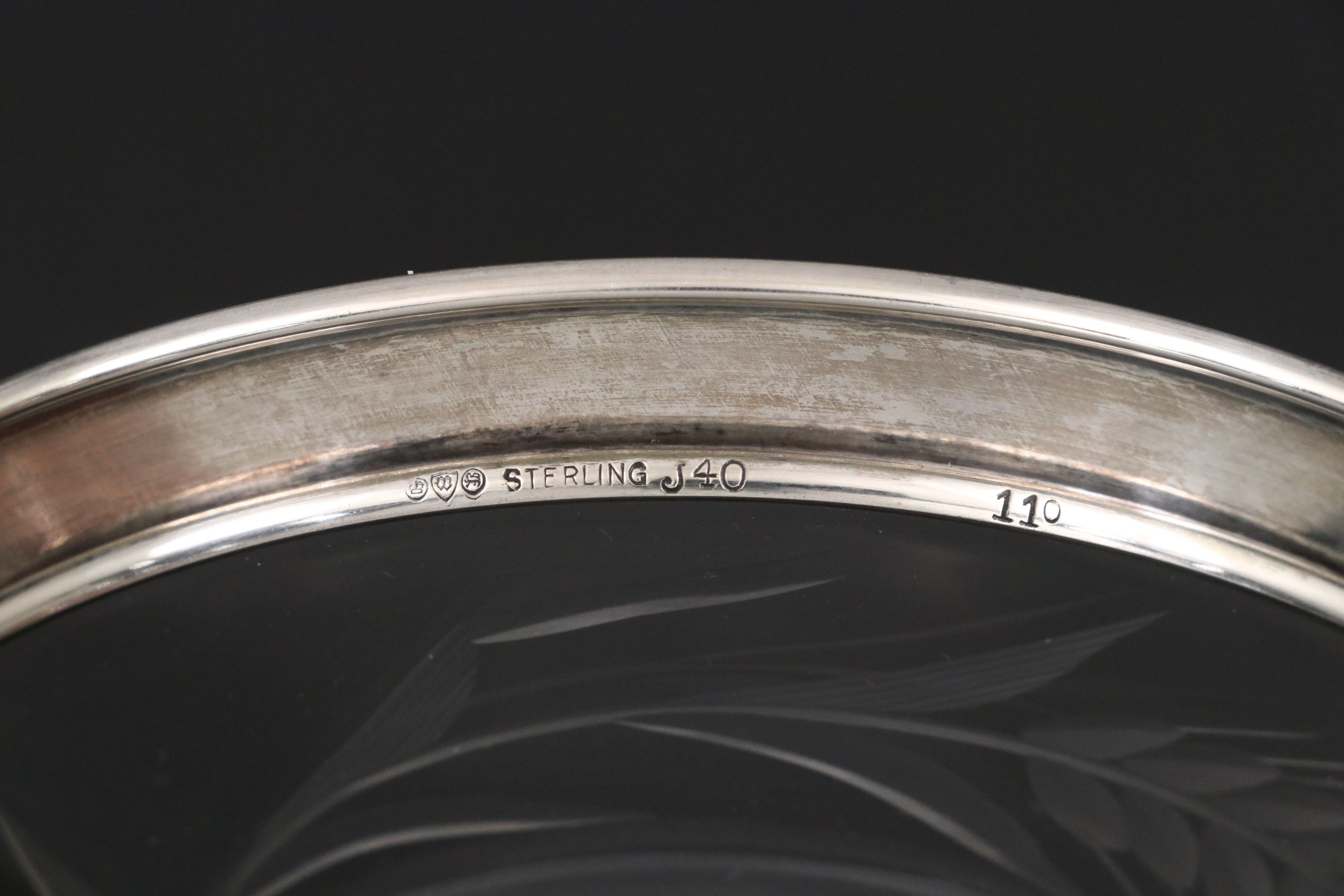 Heisey "Empress" Glass Sterling Overlay Compote with Other Serving Pieces