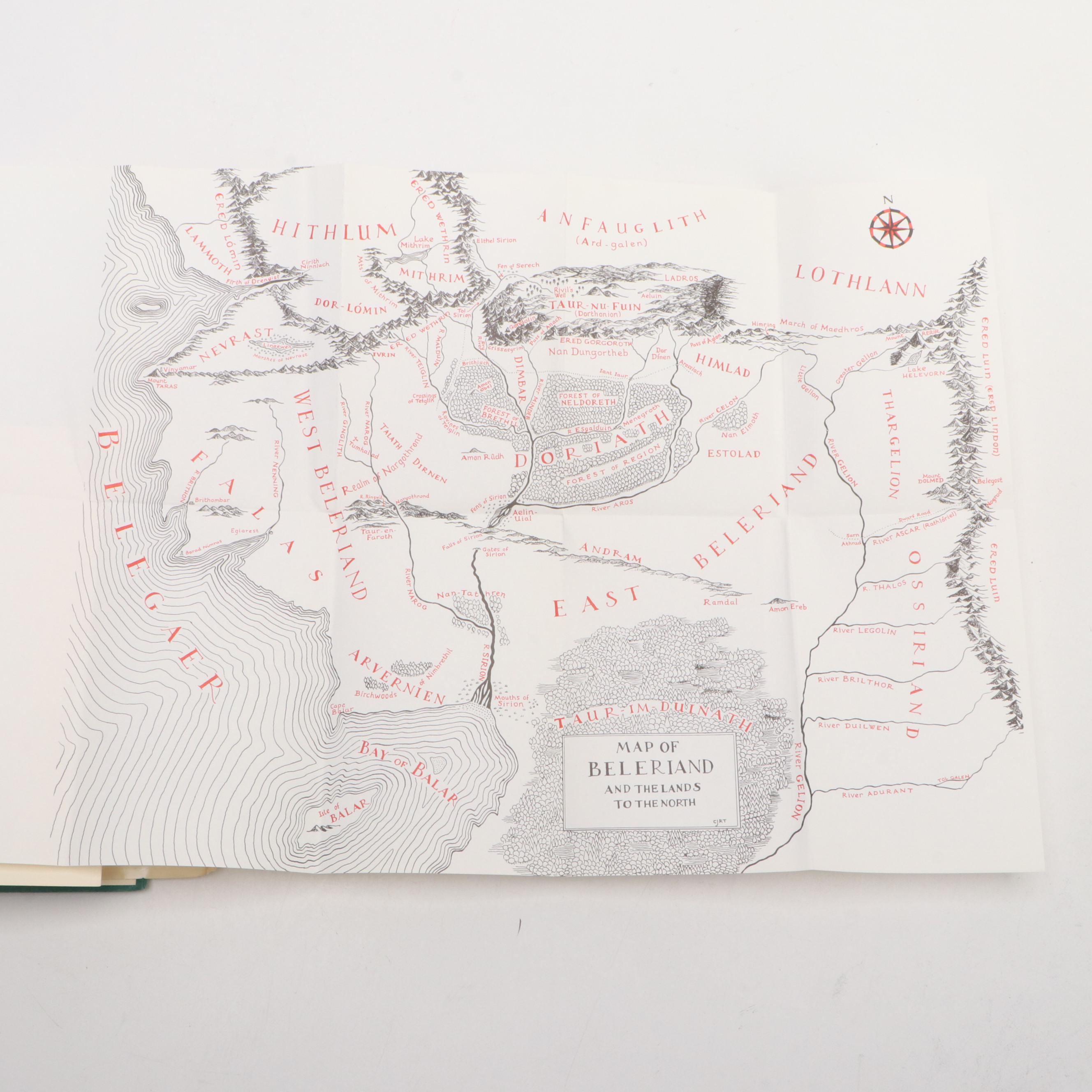 First American Edition "The Silmarillion" by J. R. R. Tolkien with Map, 1977