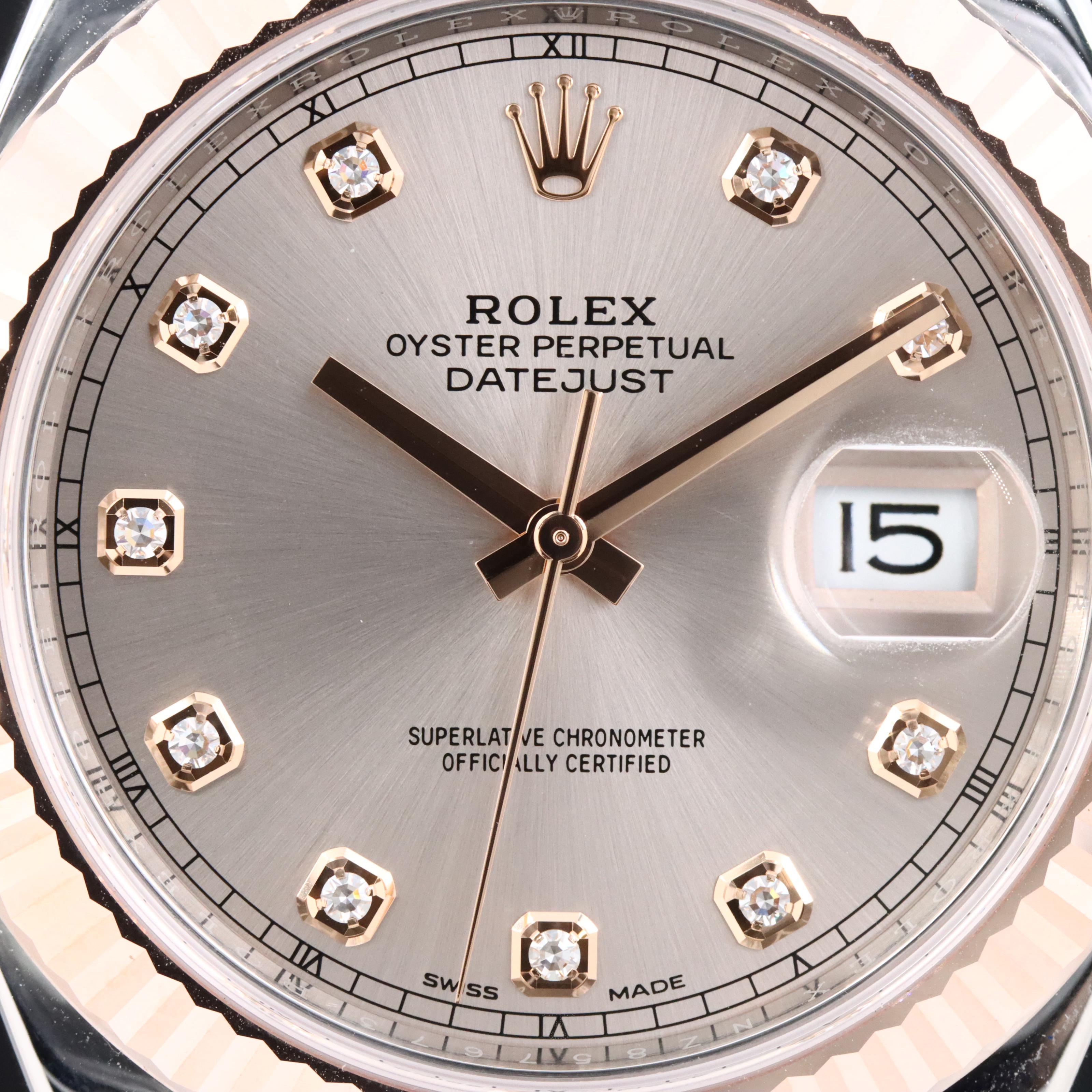 Rolex Datejust 126331 41mm 18K Rose Gold & Steel Factory Diamond Automatic Watch