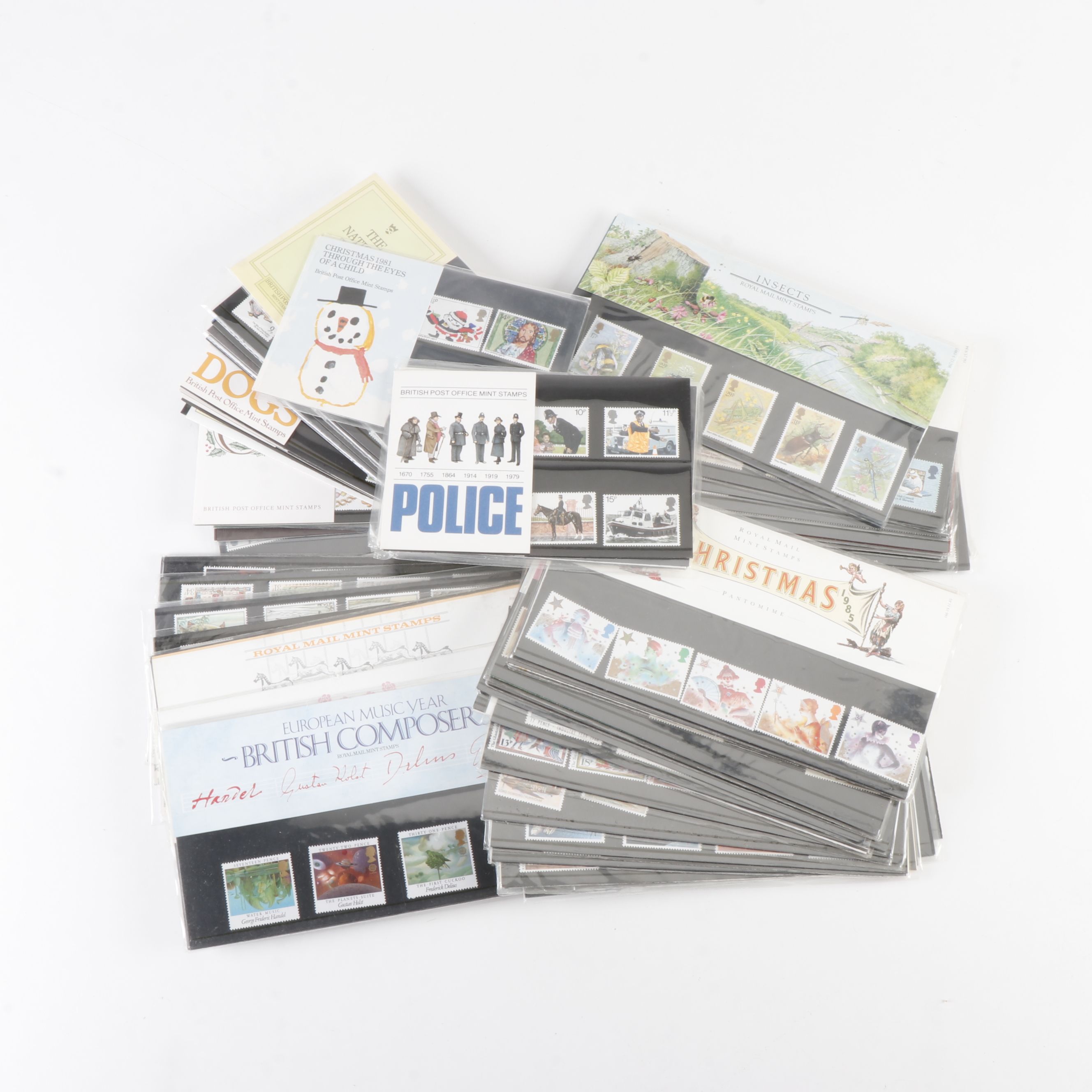 Collection of 58 Great Britain Mint Postage Stamp Sets