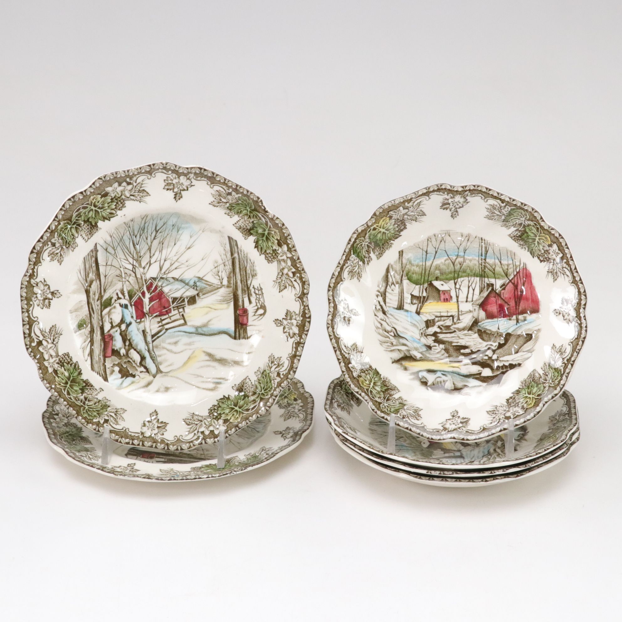 Johnson Bros. "Friendly Village" Plates, Mugs, Wine Glasses and Other Dinnerware